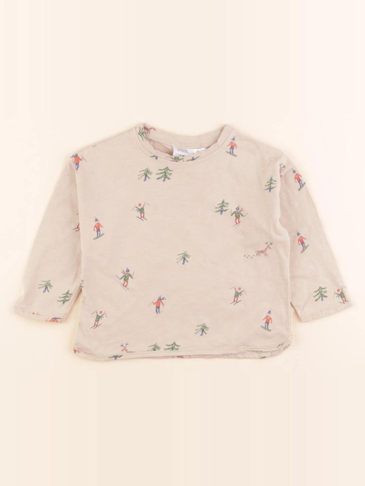 Zara - tee-shirt beige - 18/24 mois