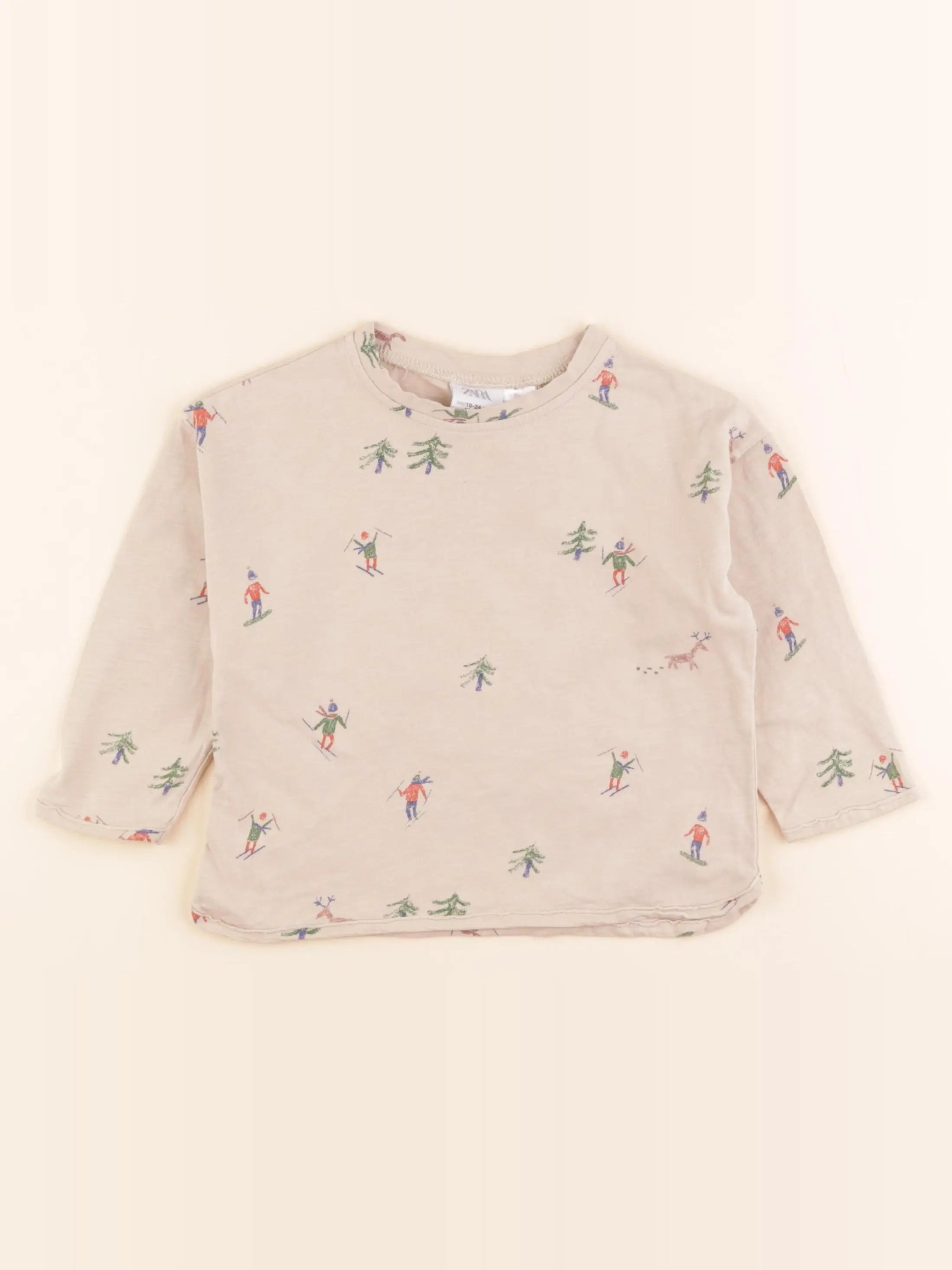 Zara - tee-shirt beige - 18/24 mois