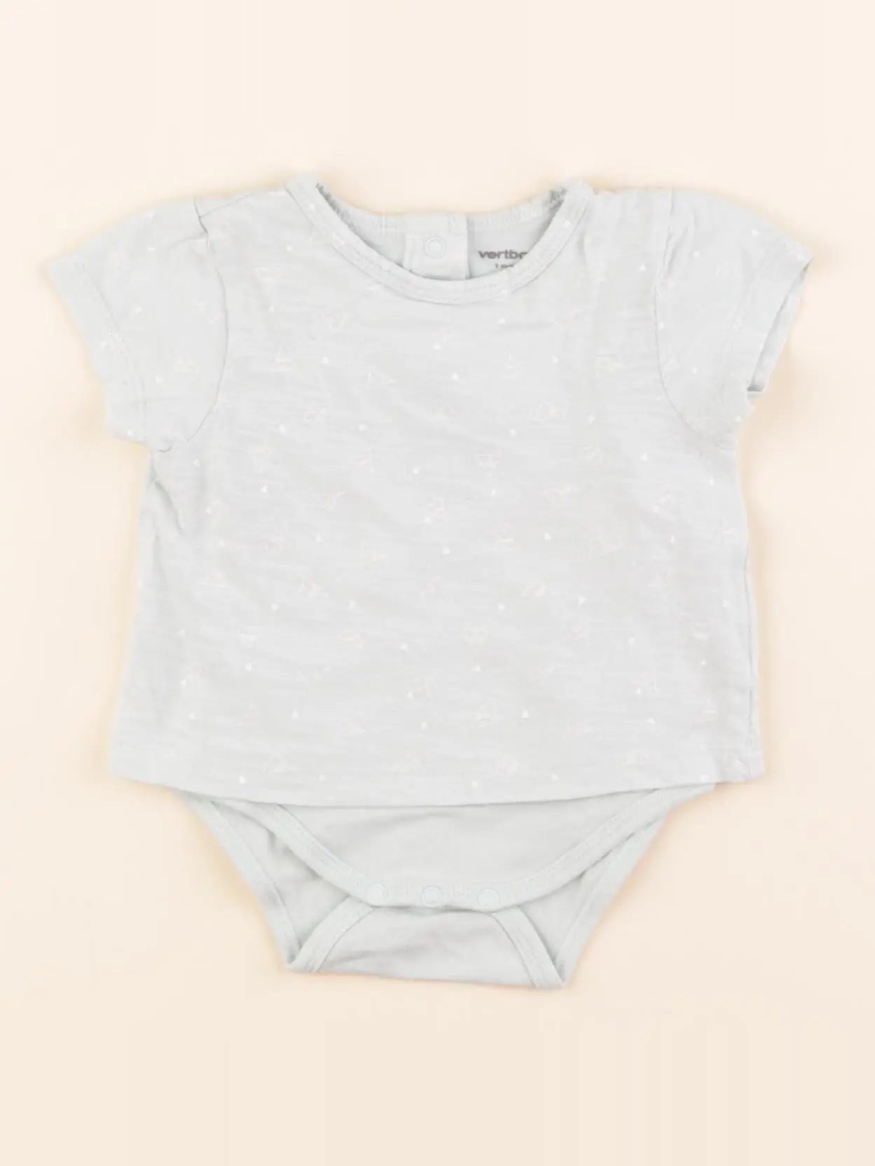Vertbaudet - body tee-shirt bleu - 1 mois