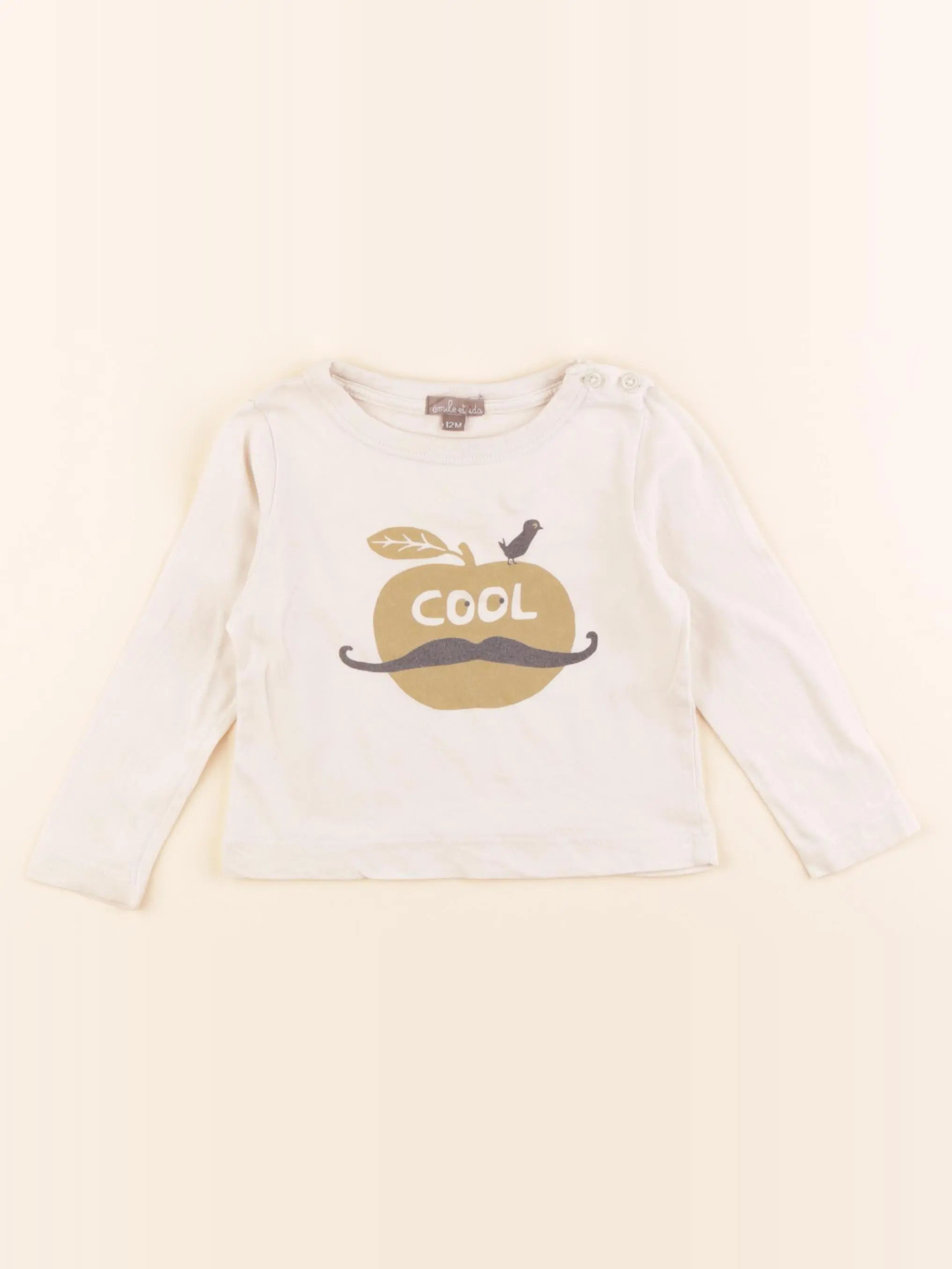 Emile et Ida - tee-shirt beige - 12 mois