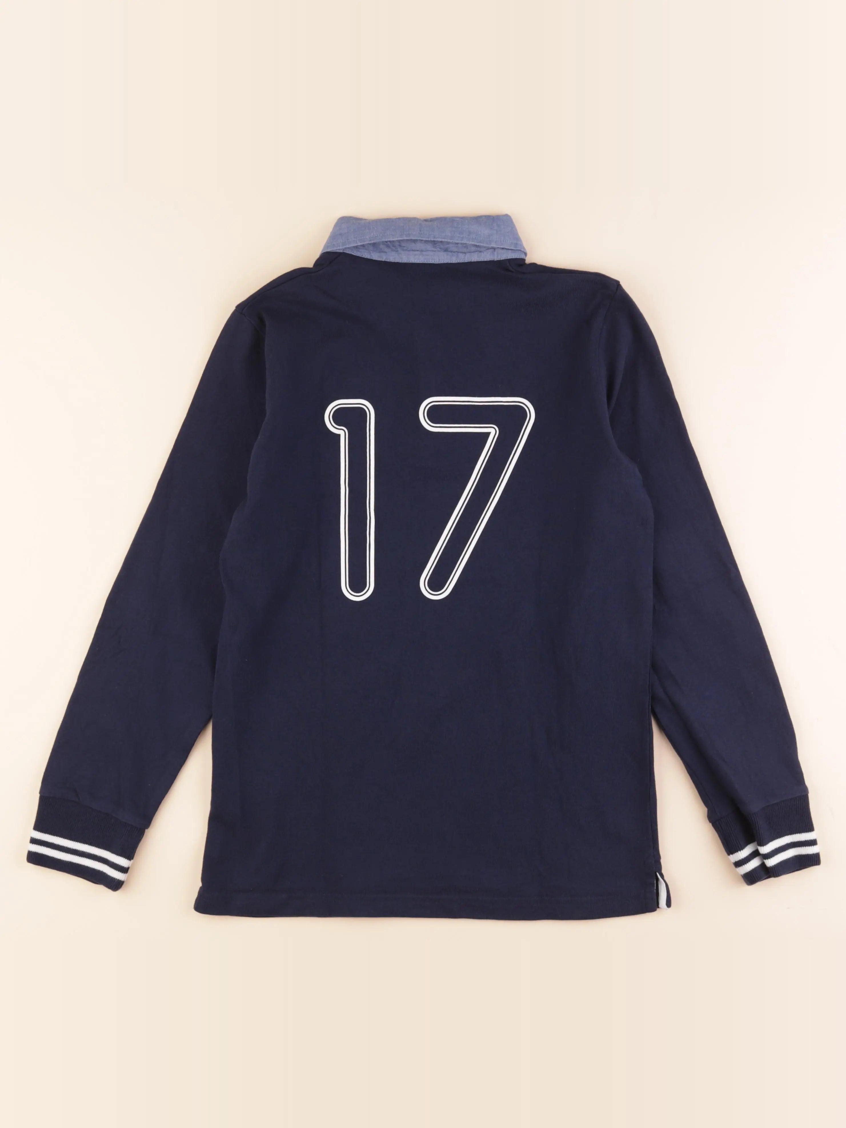 Cyrillus - polo imprimé au dos bleu - 12 ans