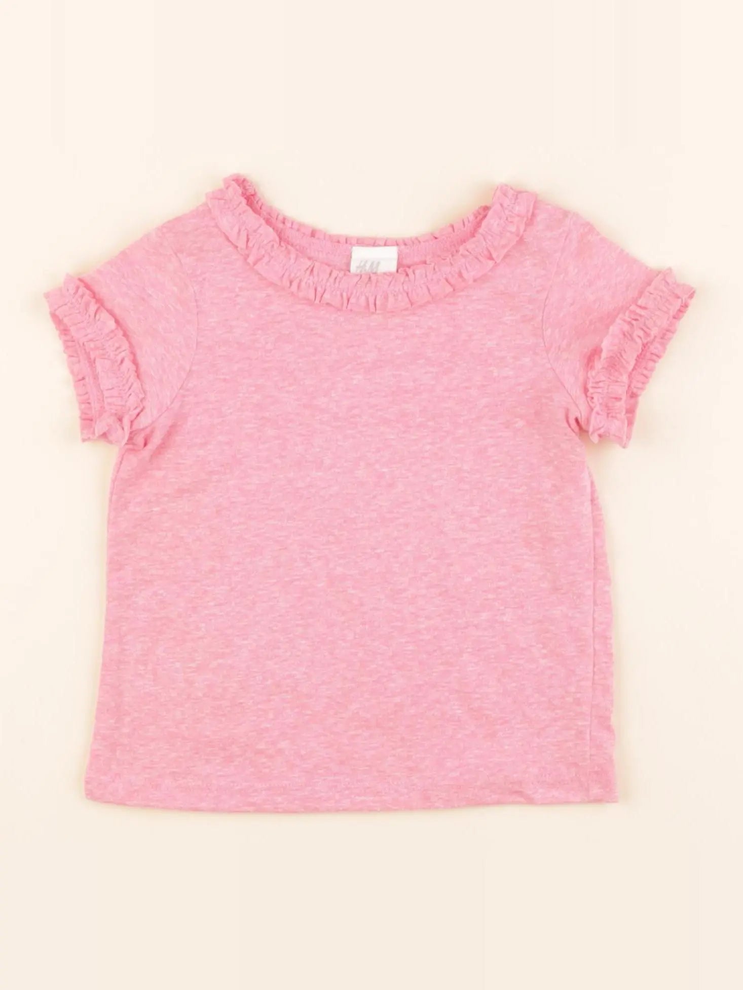 H&M - tee-shirt rose - 6/9 mois