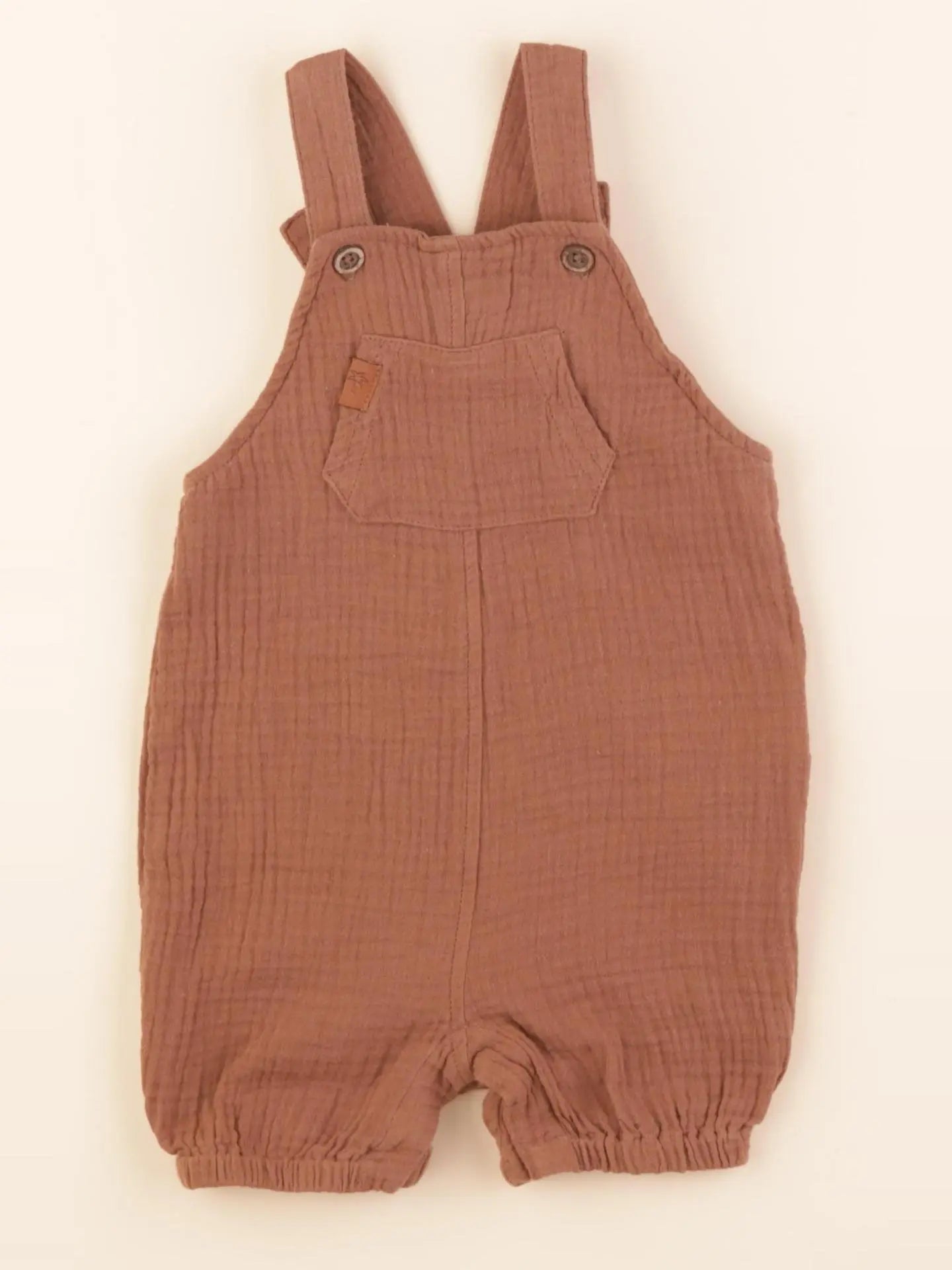 Vertbaudet - salopette marron - 6 mois