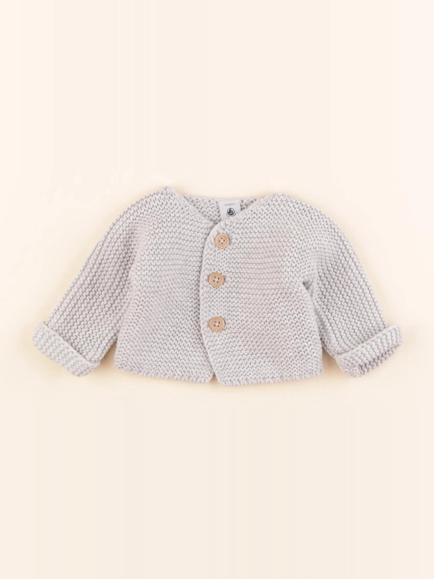 Petit Bateau - gilet gris - 1 mois