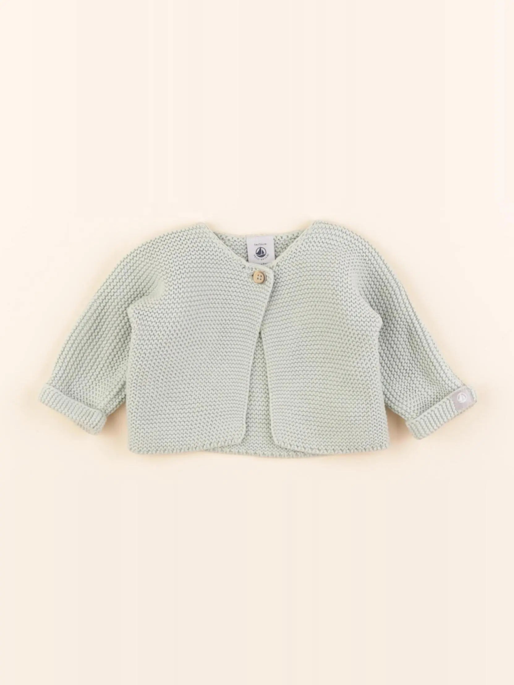 Petit Bateau - gilet vert - 1 mois