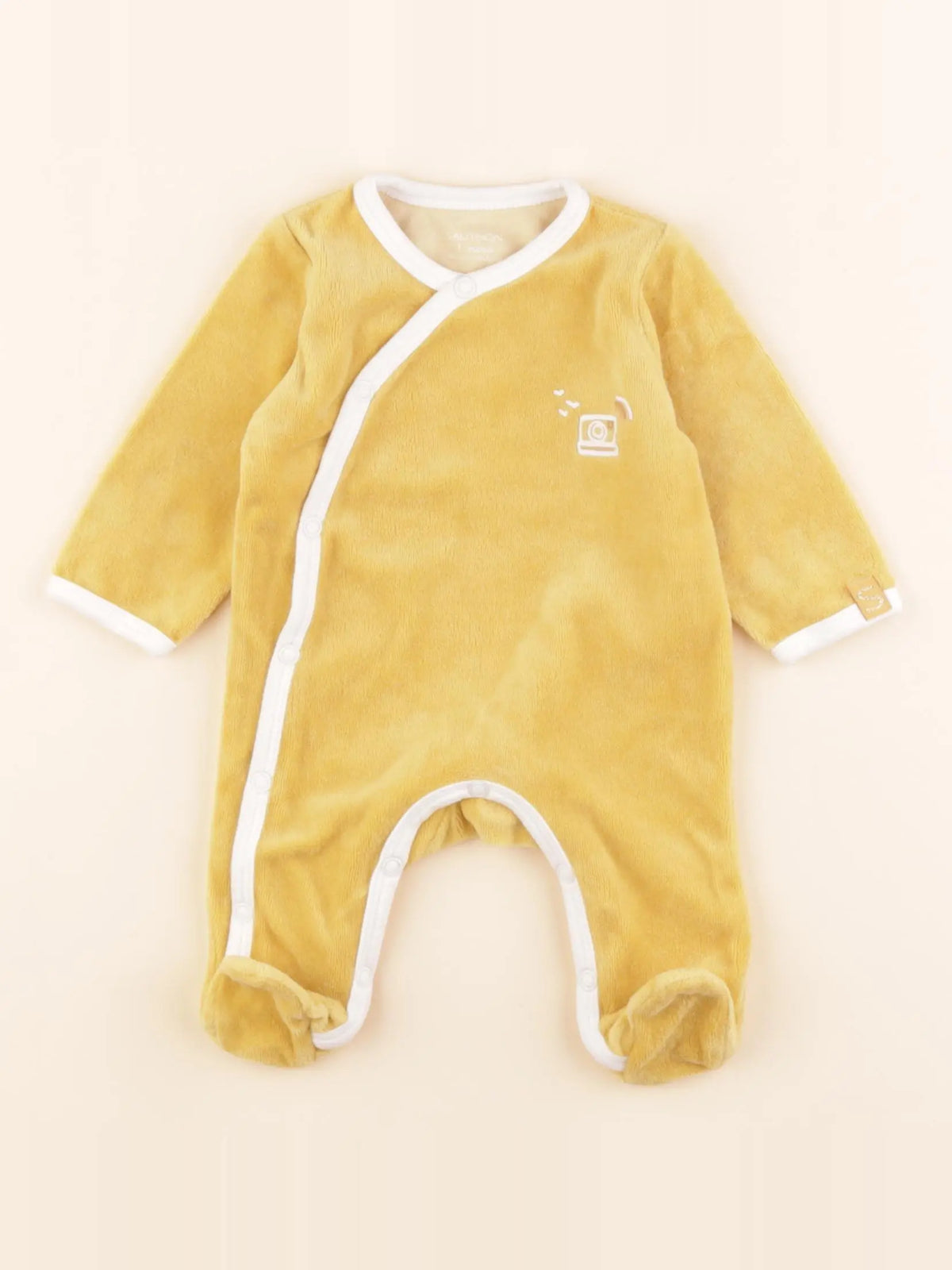 Sauthon - pyjama velours jaune - 1 mois