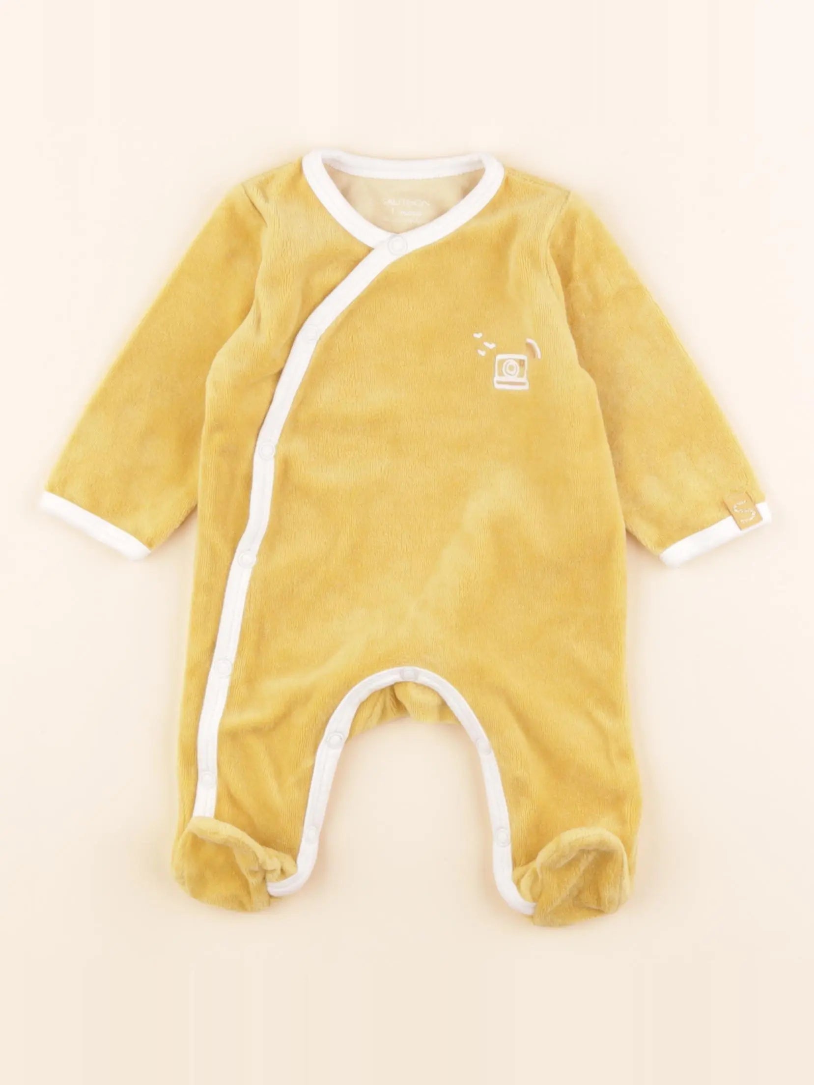 Sauthon - pyjama velours jaune - 1 mois