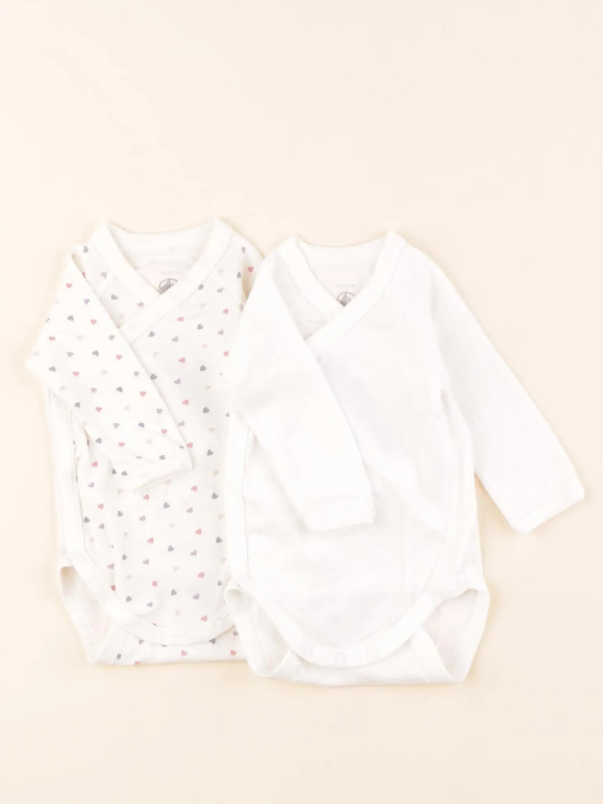 Petit Bateau - lot de 2 bodies en coton blanc, multicolore - 1 mois