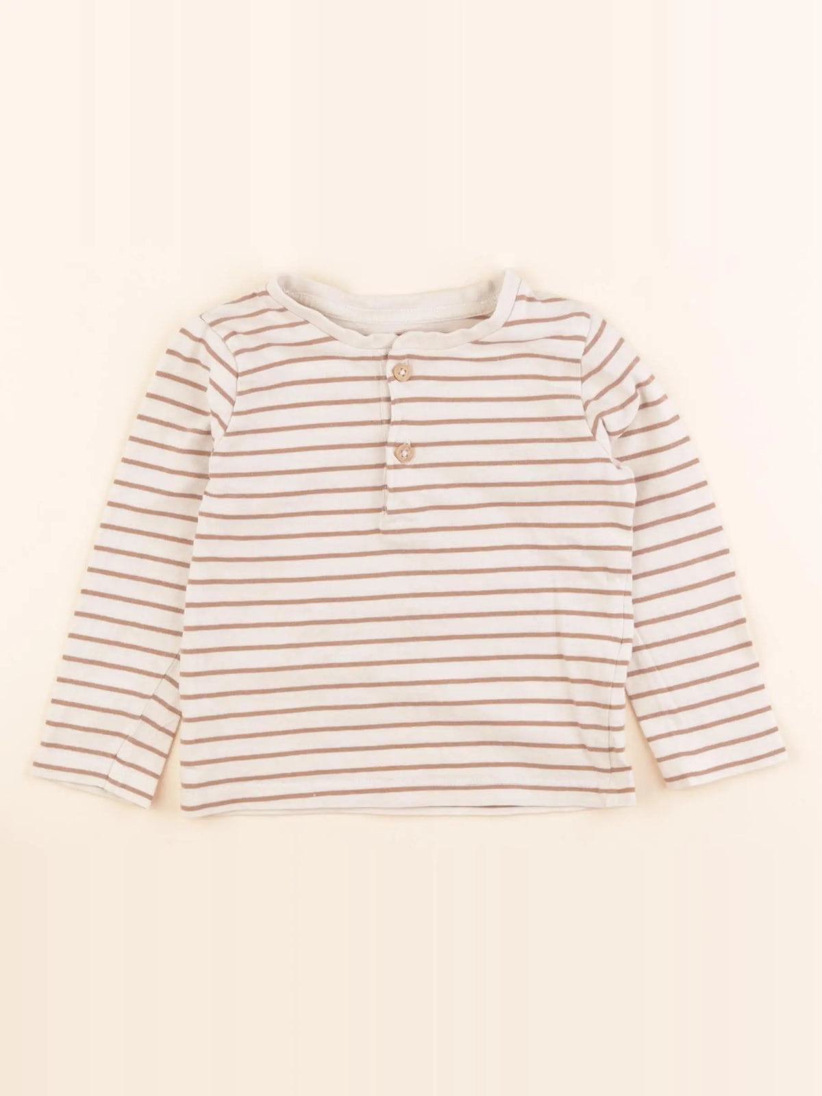 Vertbaudet - tee-shirt beige, marron - 18 mois