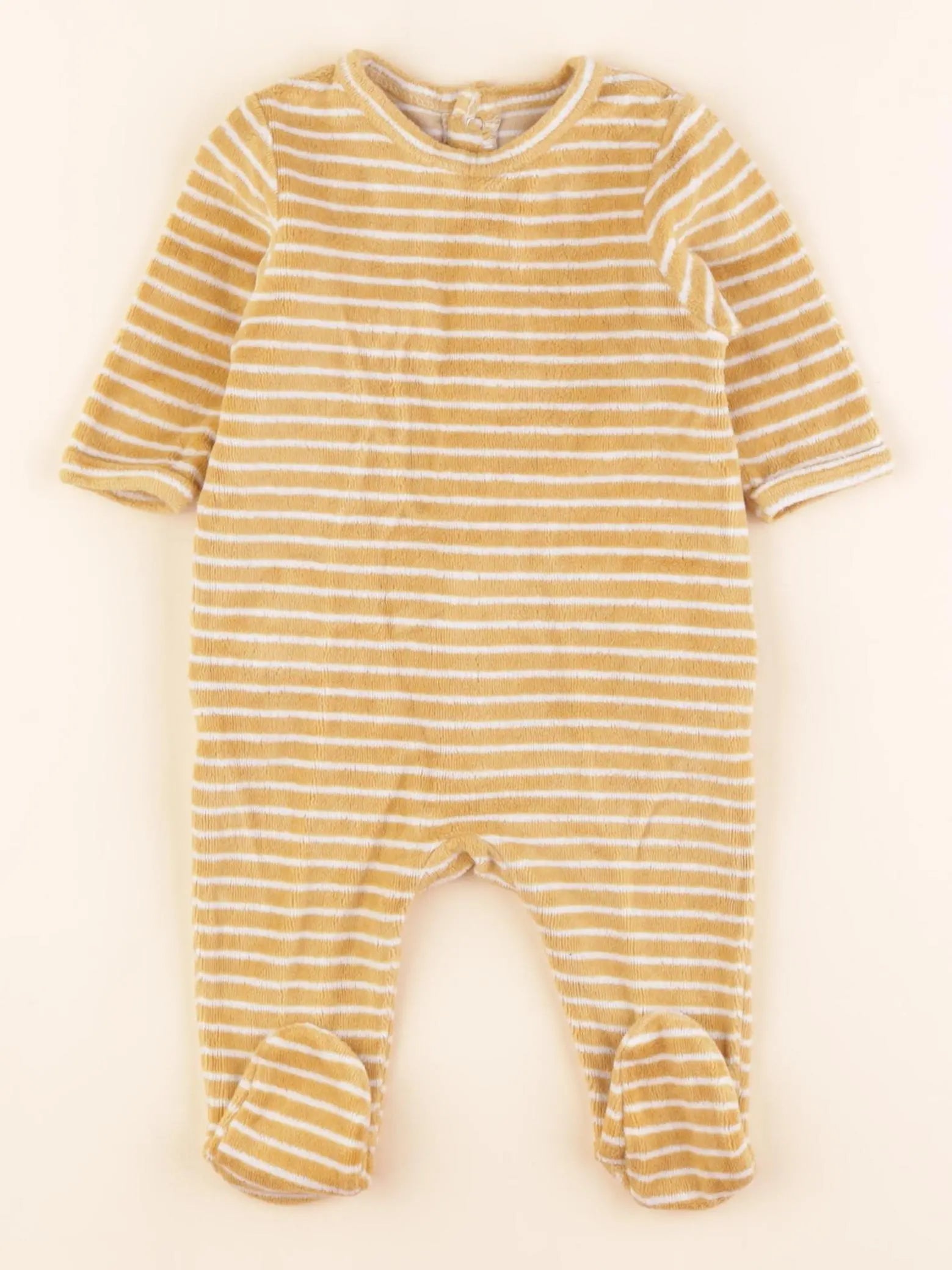 Vertbaudet - pyjama velours jaune - 3 mois