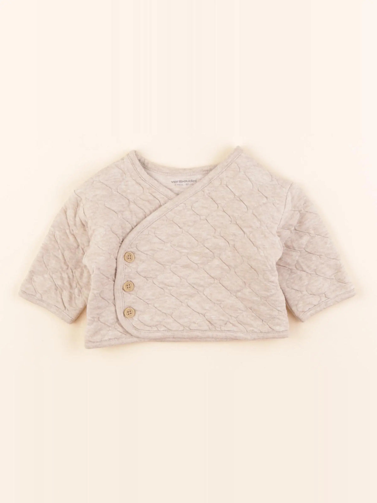 Vertbaudet - sweat beige - 3 mois