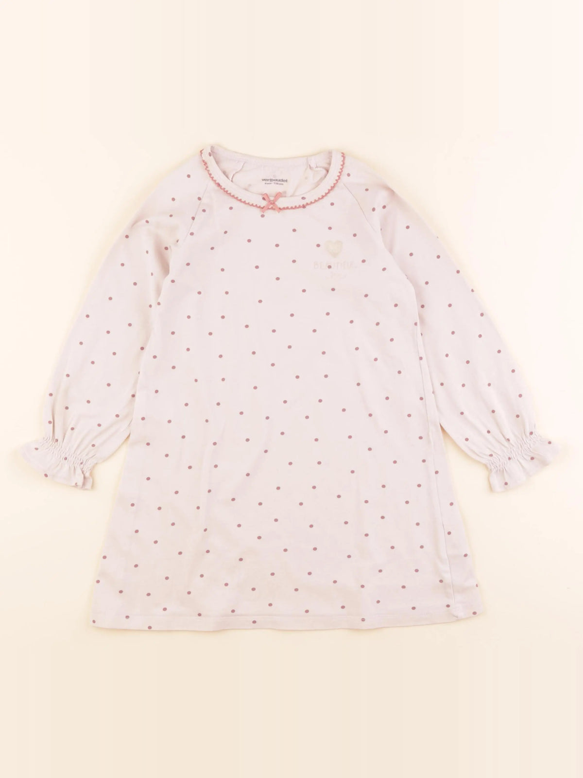 Vertbaudet - chemise de nuit coton rose - 6 ans