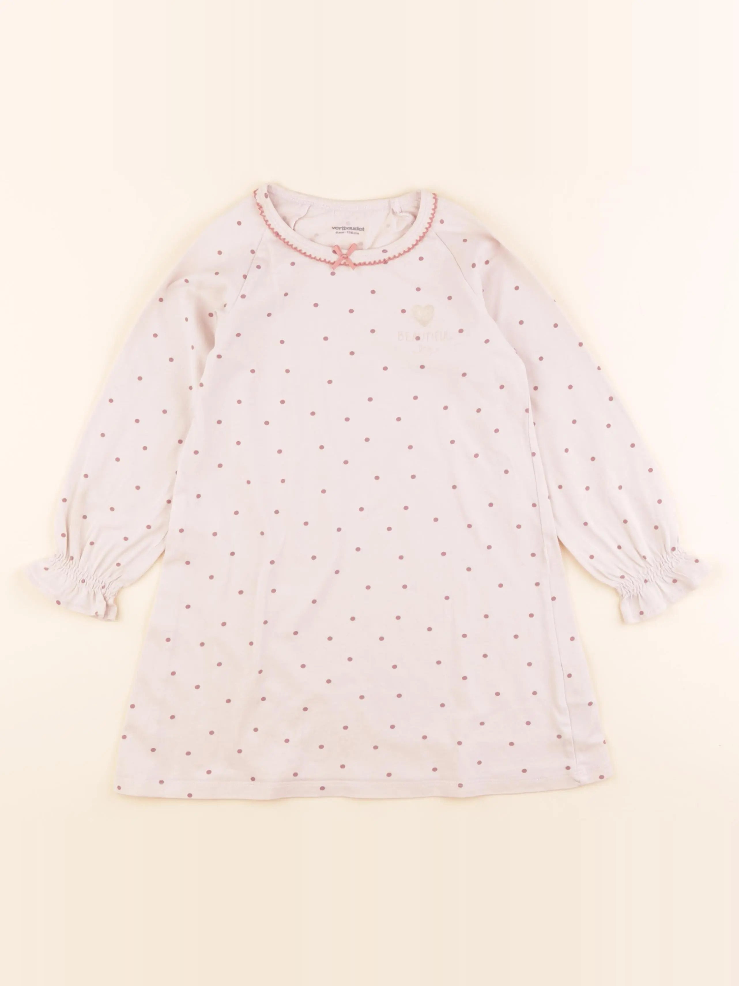 Vertbaudet - chemise de nuit coton rose - 6 ans