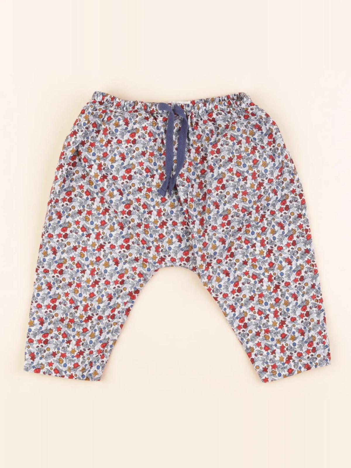 Boutchou - sarouel bleu, rouge - 6 mois