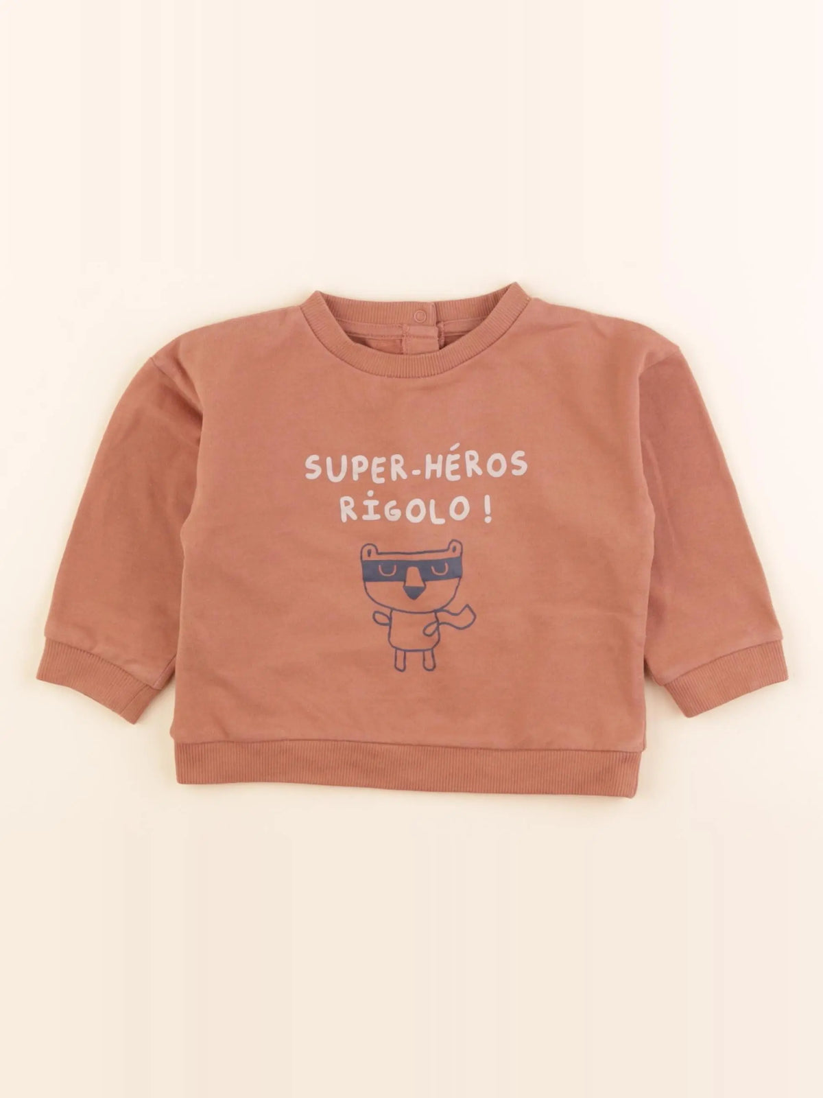 Vertbaudet - sweat marron - 18 mois