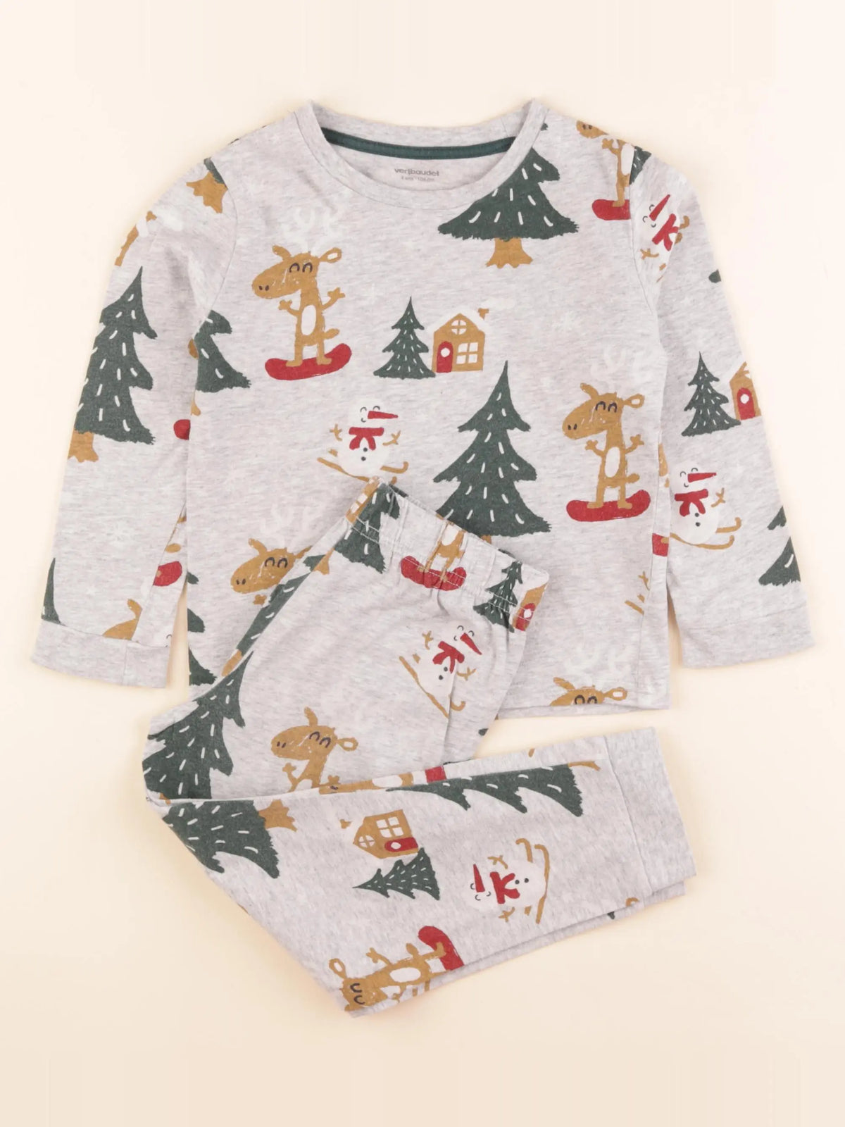 Vertbaudet - pyjama coton gris - 4 ans