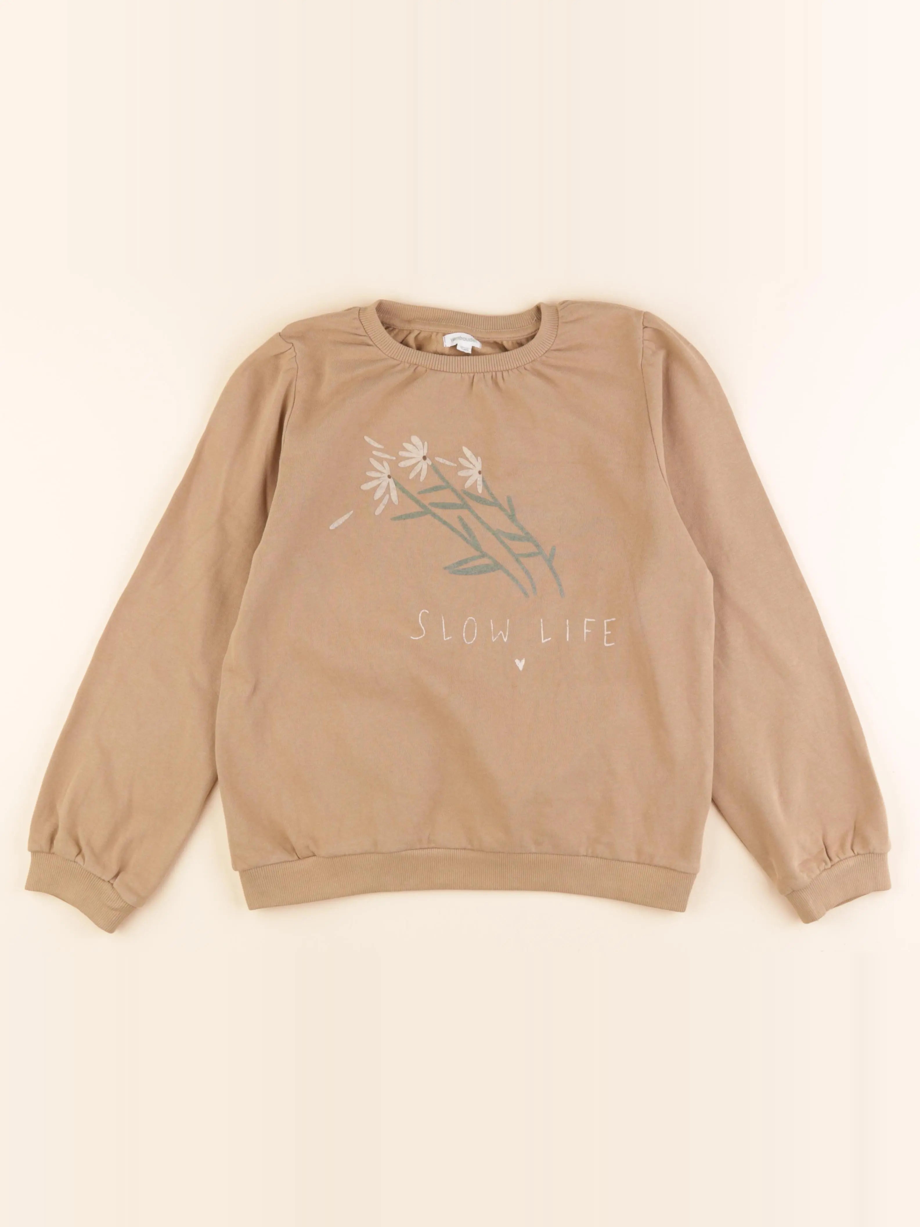 Vertbaudet - sweat beige - 12 ans