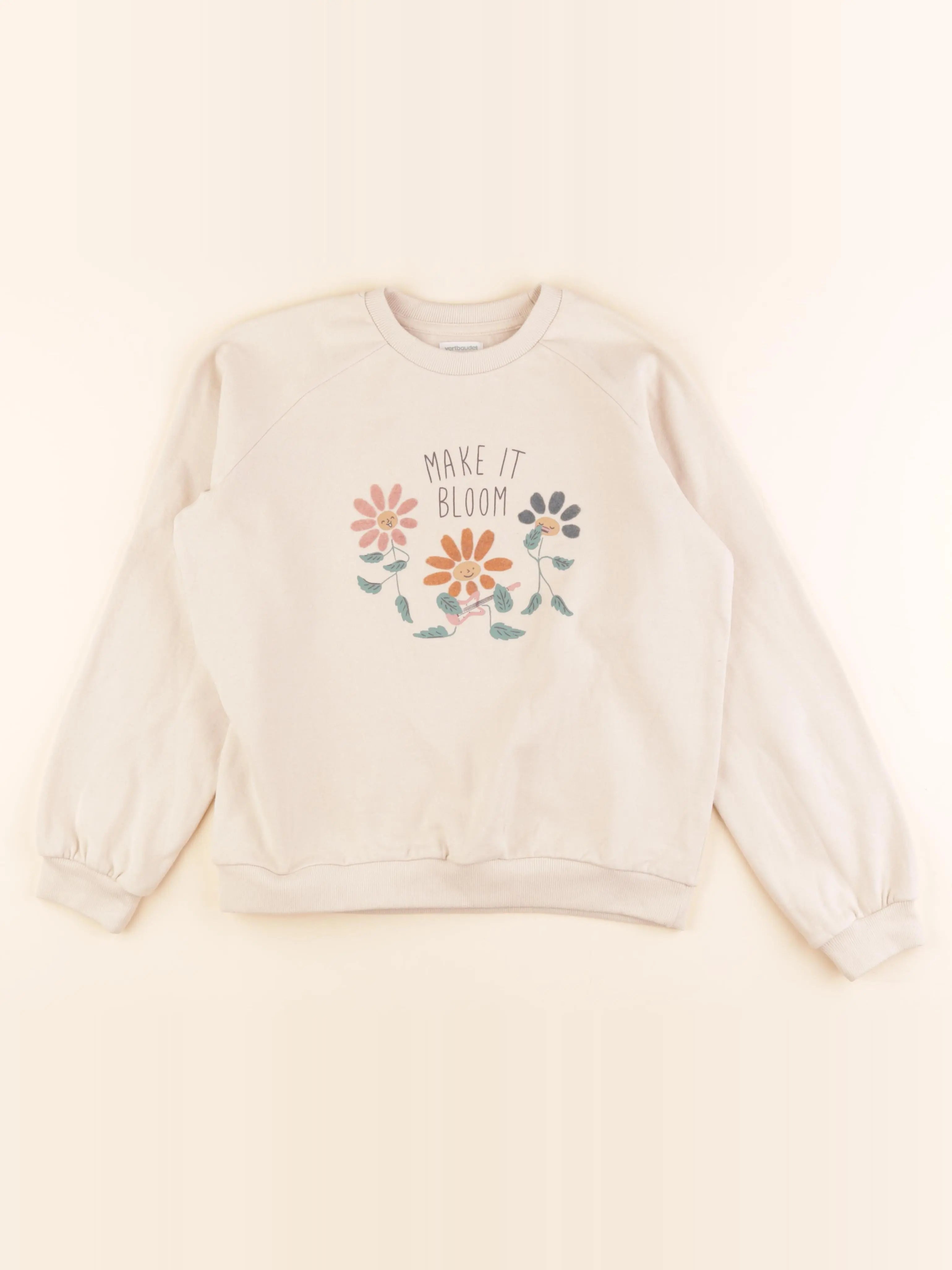 Vertbaudet - sweat beige - 12 ans