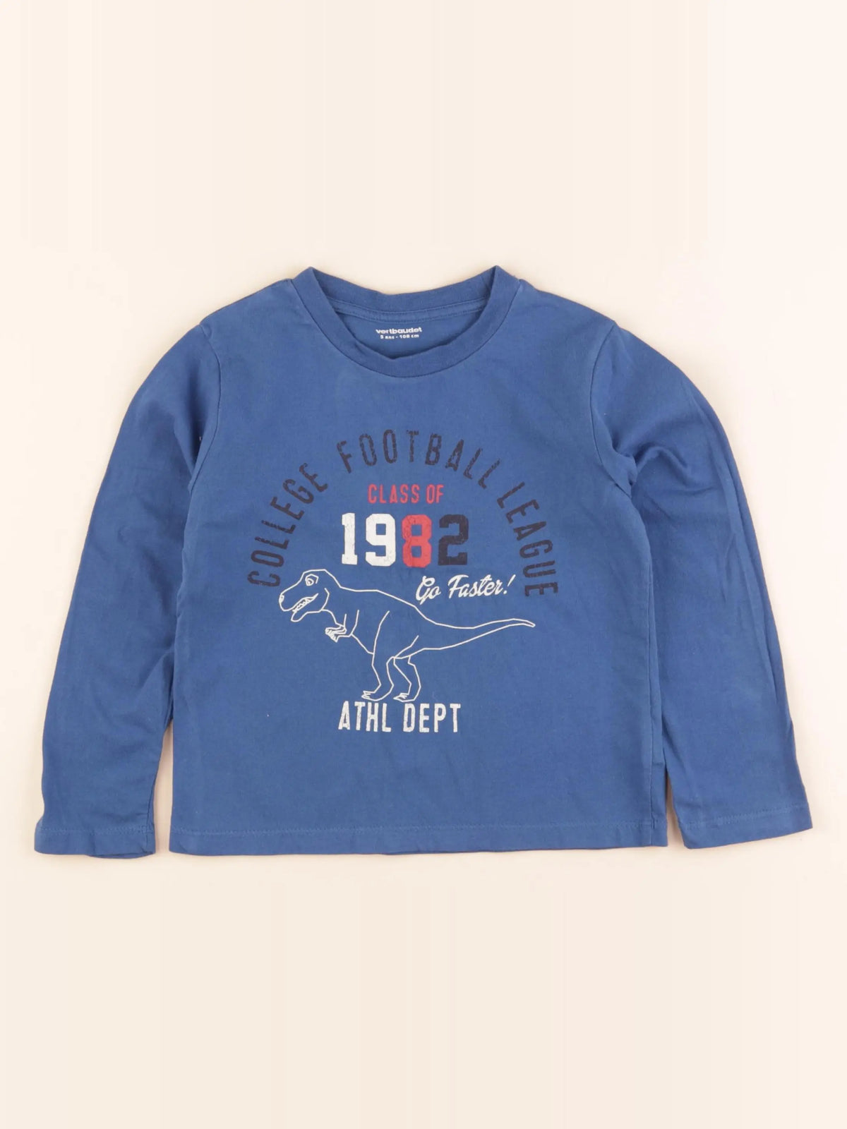 Vertbaudet - tee-shirt bleu - 5 ans