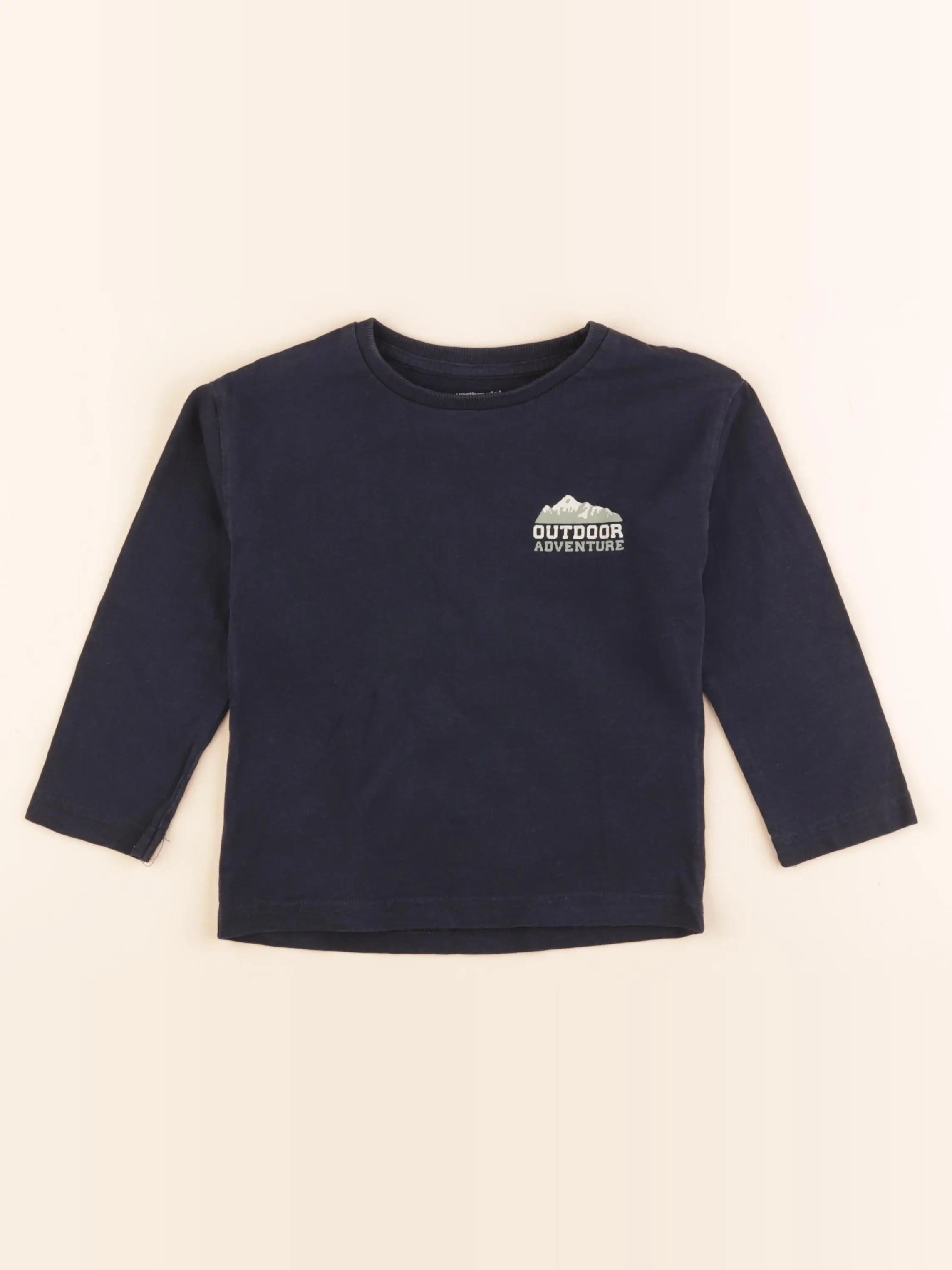 Vertbaudet - tee-shirt imprimé au dos bleu - 4 ans