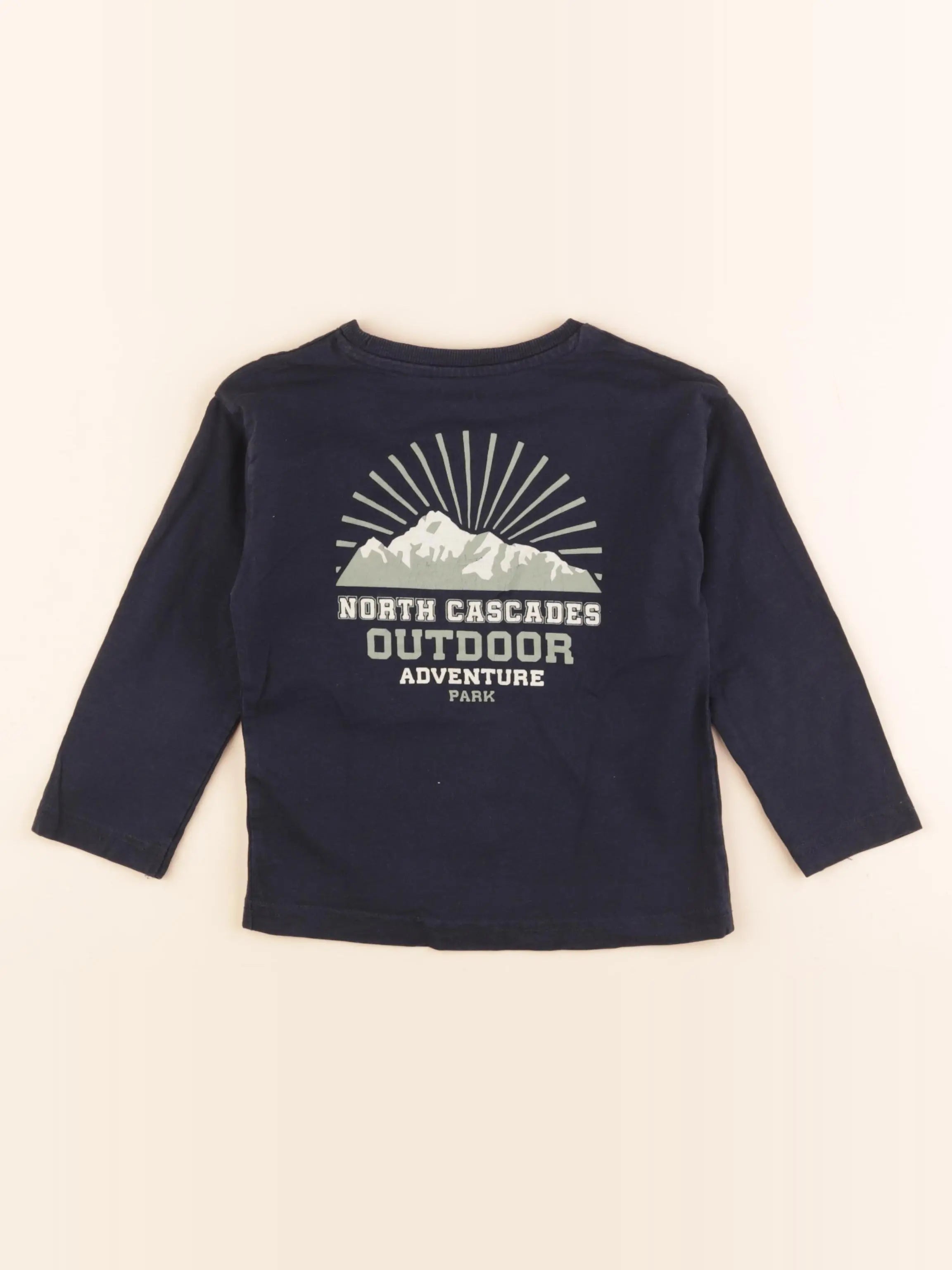 Vertbaudet - tee-shirt imprimé au dos bleu - 4 ans