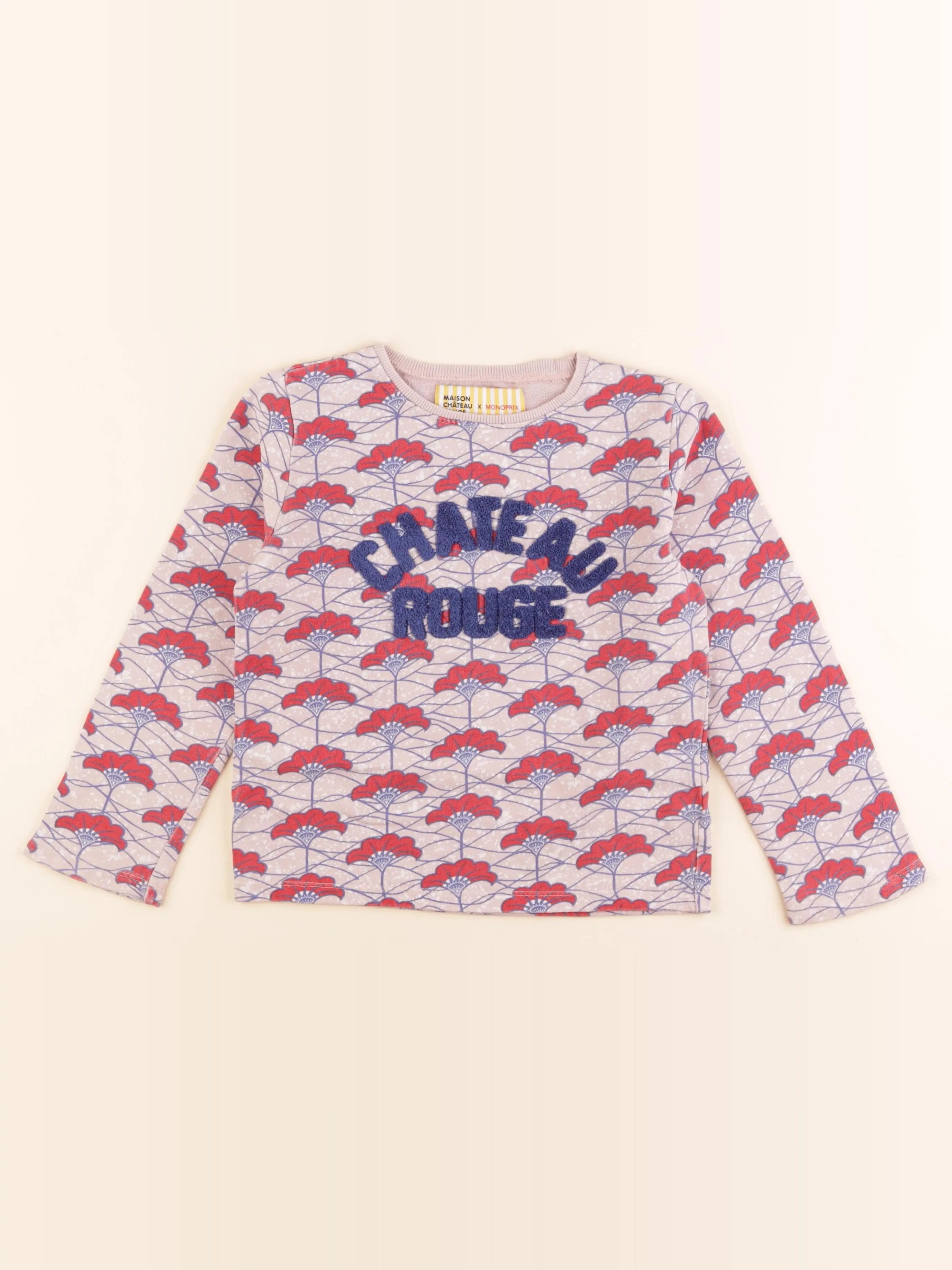 Monoprix - sweat rose - 5/6 ans
