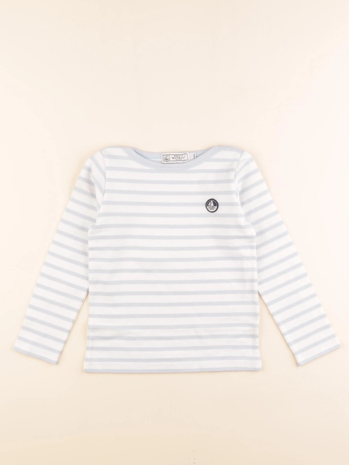Petit Bateau - sweat blanc, bleu - 6 ans