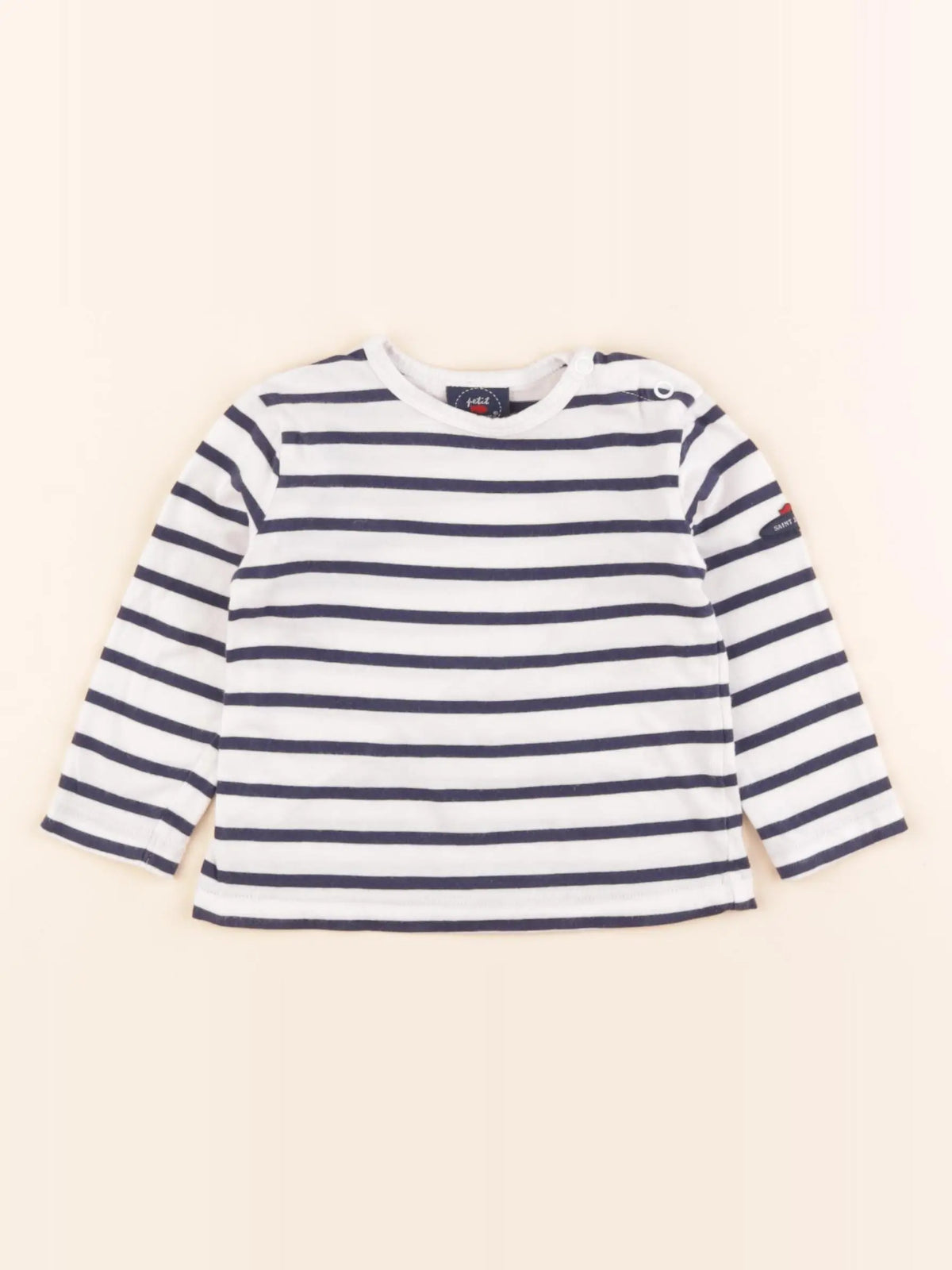 Saint James - tee-shirt blanc, bleu - 6 mois