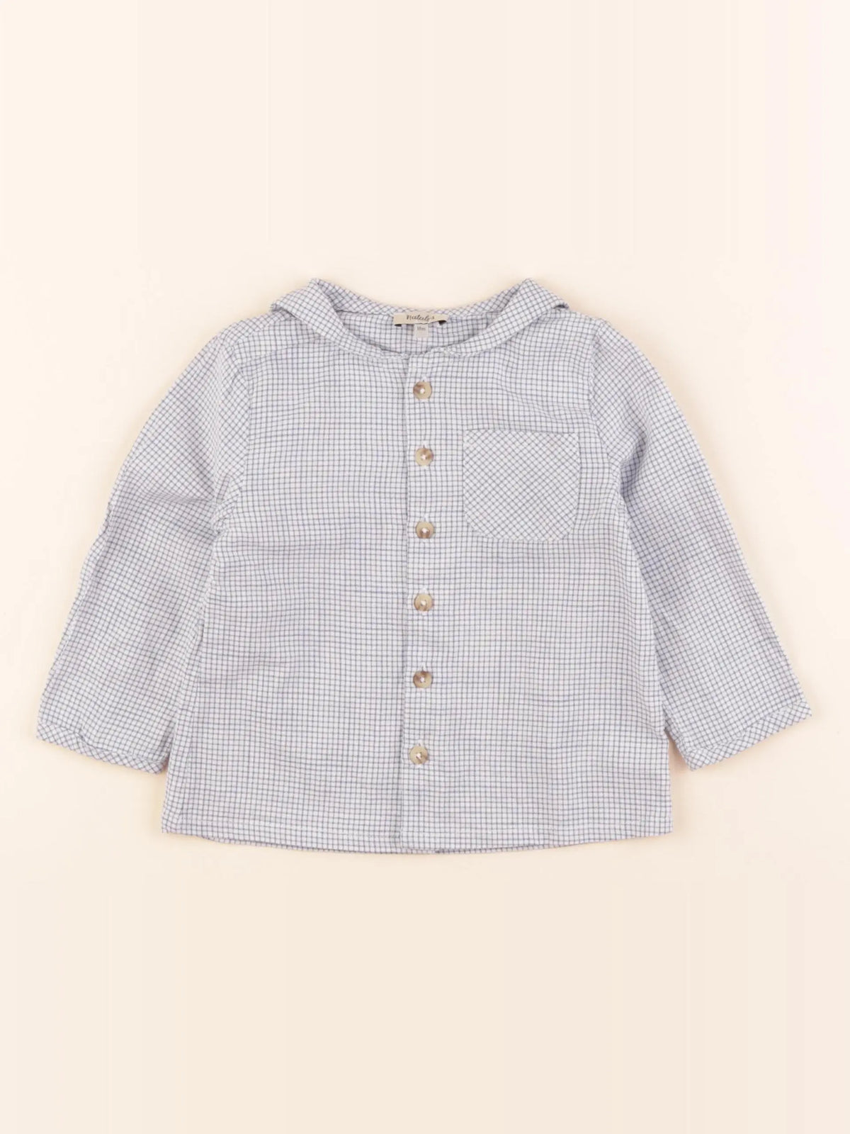 Natalys - chemise bleu, blanc - 18 mois