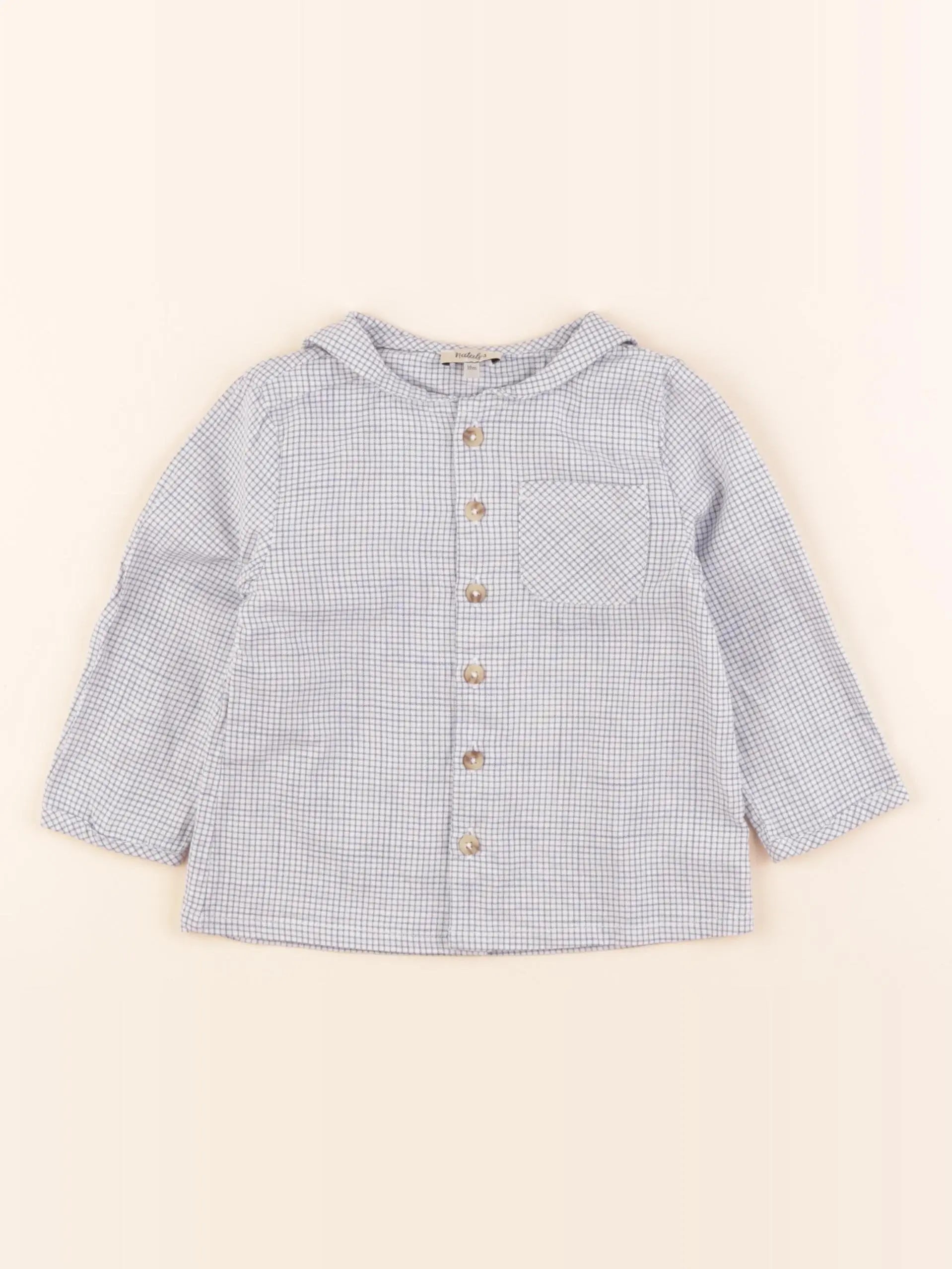 Natalys - chemise bleu, blanc - 18 mois