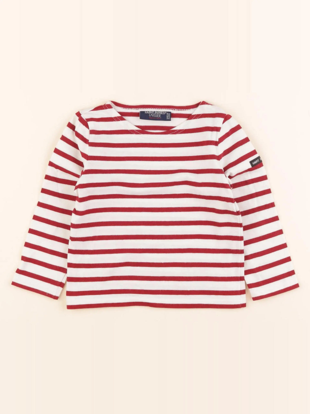 Saint James - tee-shirt blanc, rouge - 2 ans