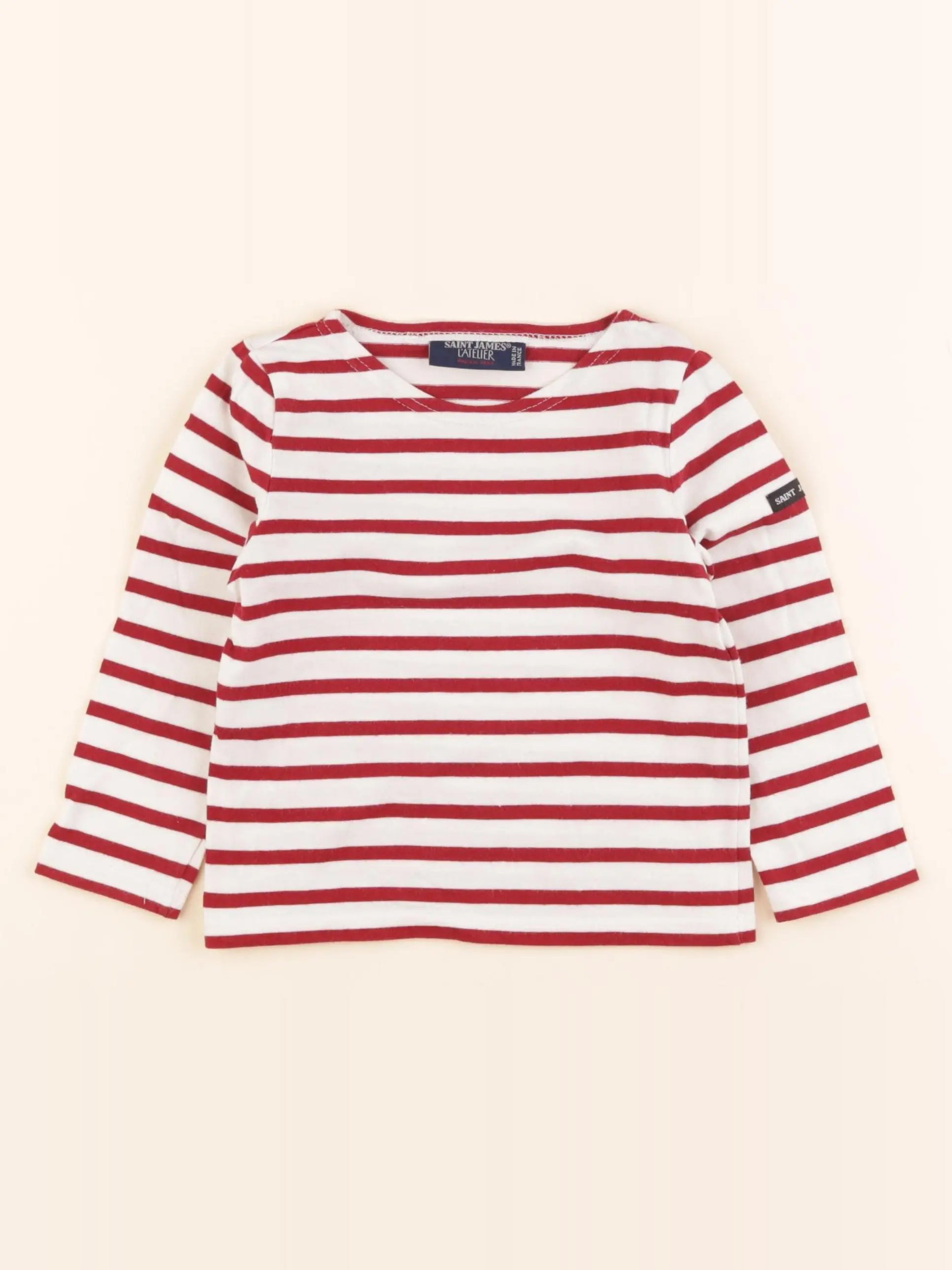 Saint James - tee-shirt blanc, rouge - 2 ans