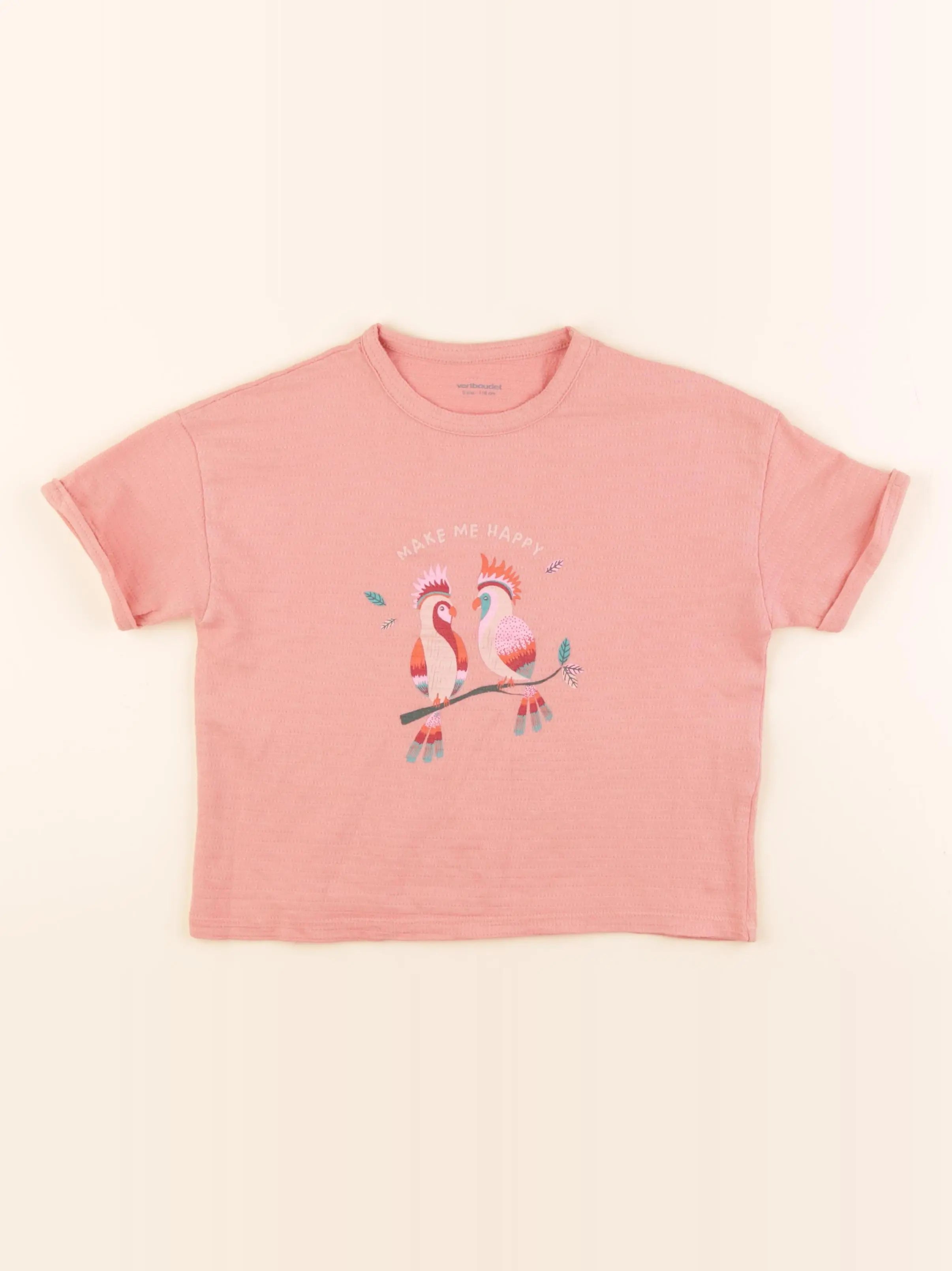 Vertbaudet - tee-shirt rose - 6 ans