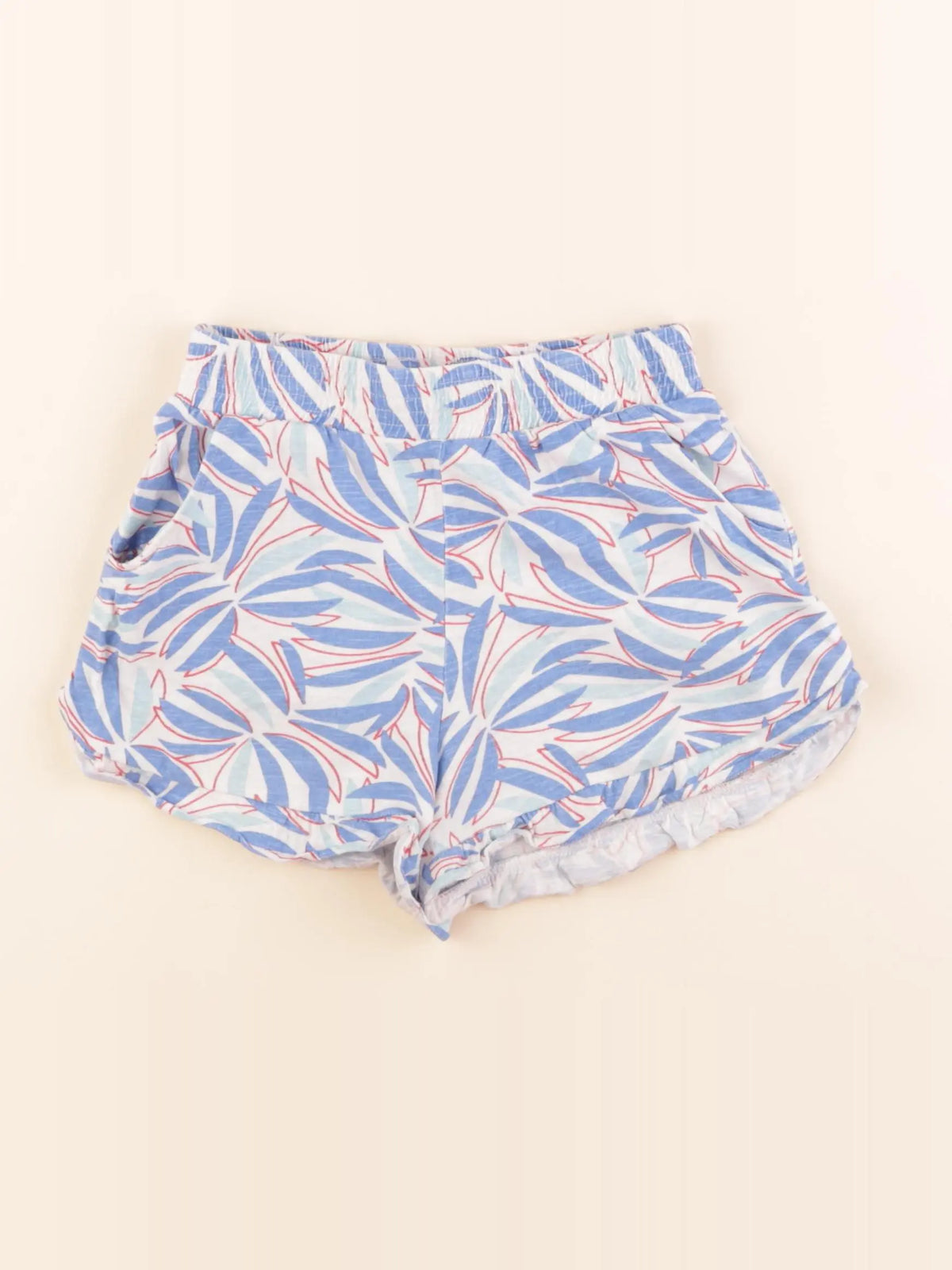 Okaidi - short blanc, bleu - 6 ans