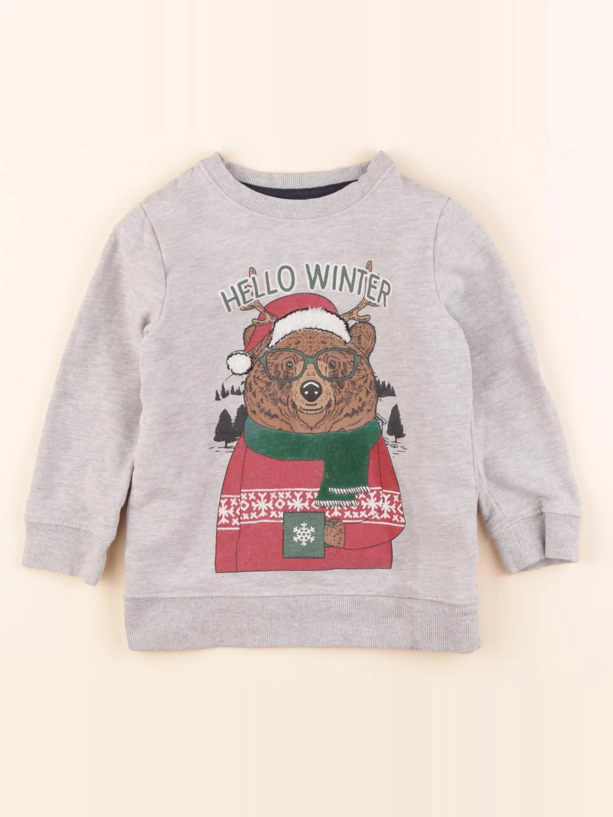 Vertbaudet - sweat gris - 6 ans