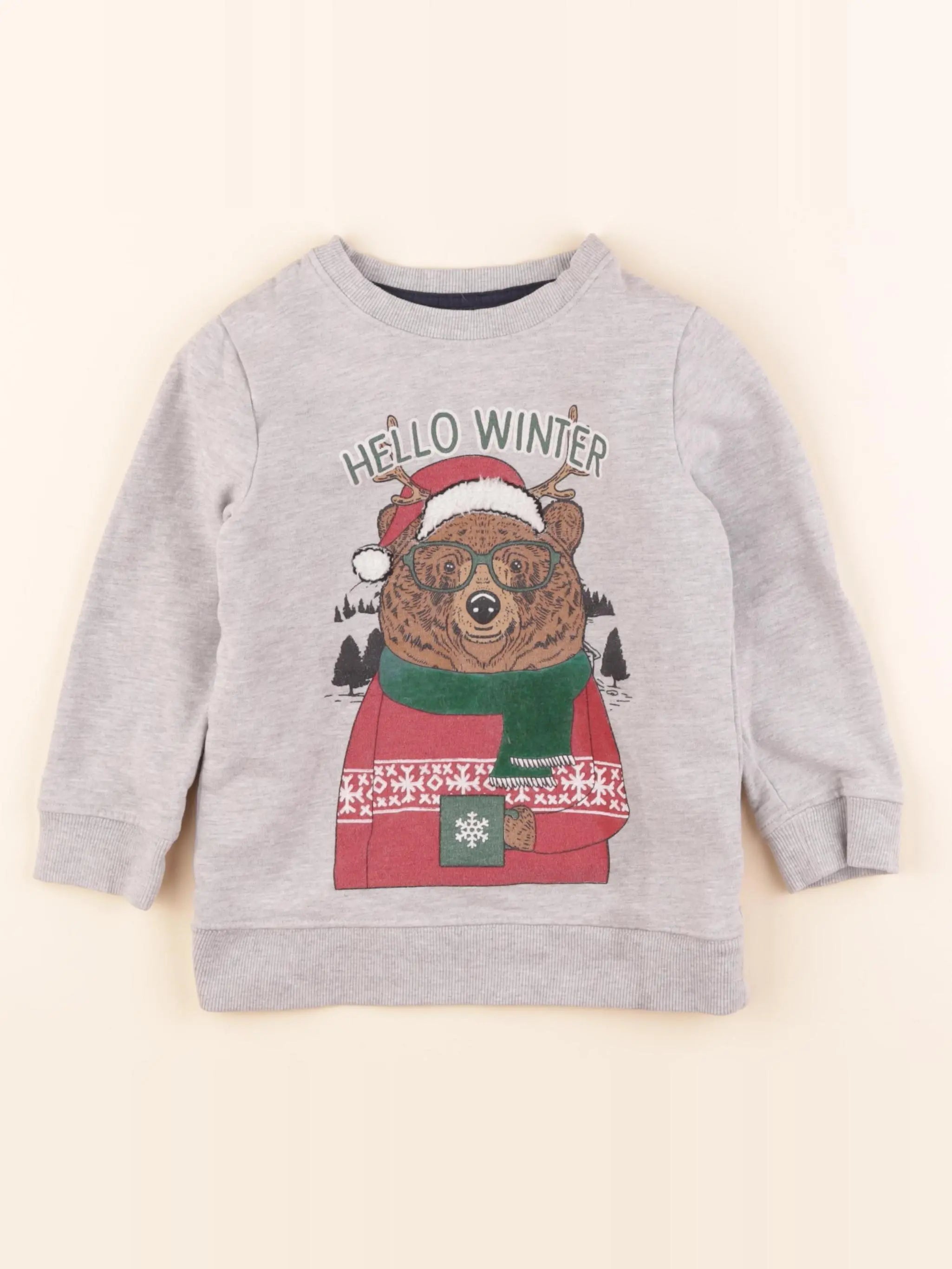 Vertbaudet - sweat gris - 6 ans