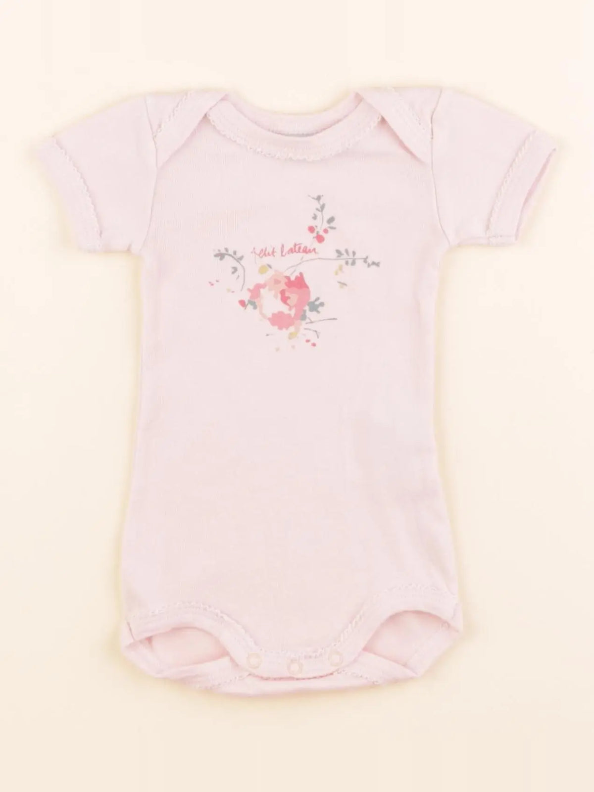 Petit Bateau - body rose - 3 mois