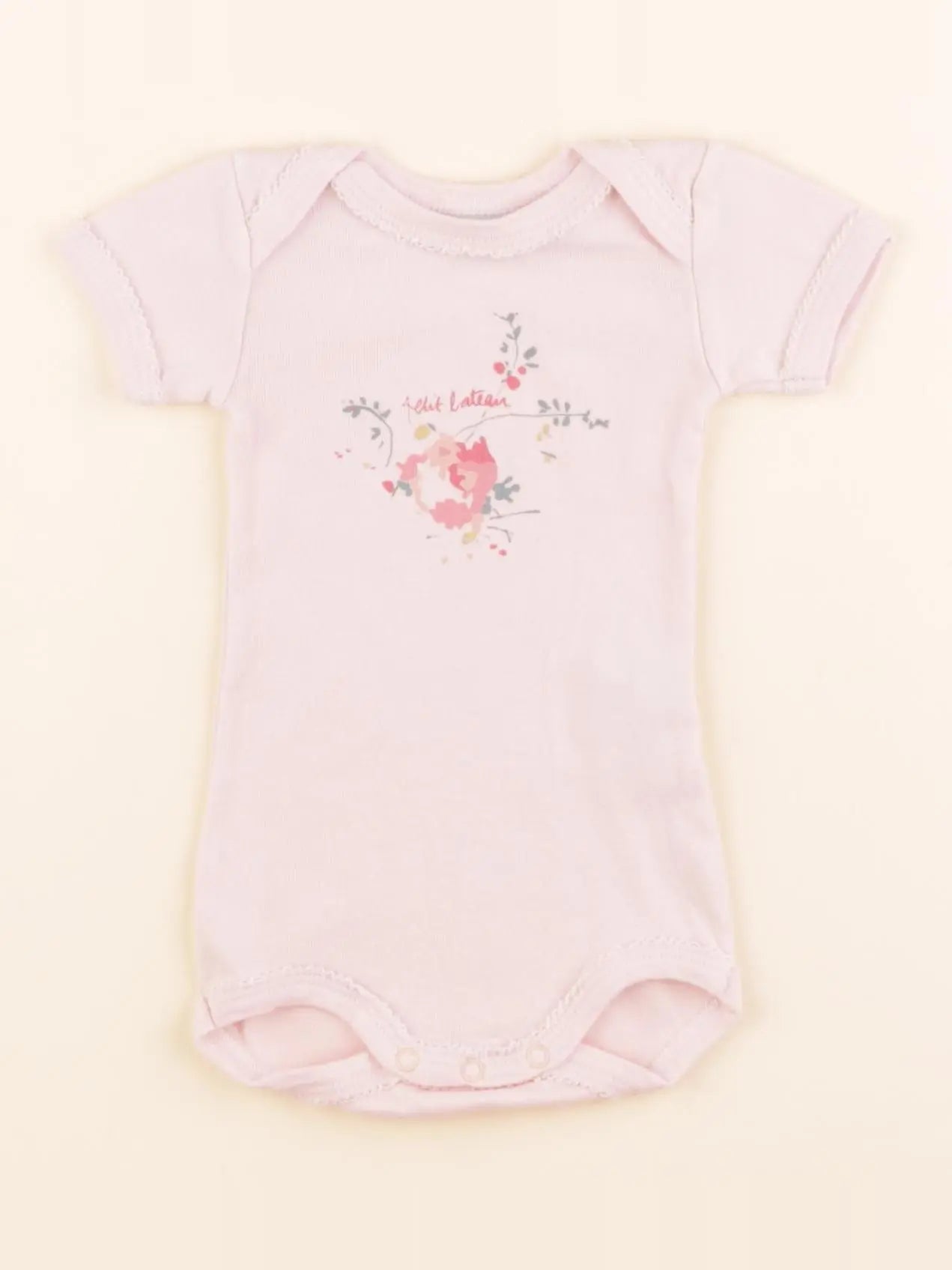 Petit Bateau - body rose - 3 mois