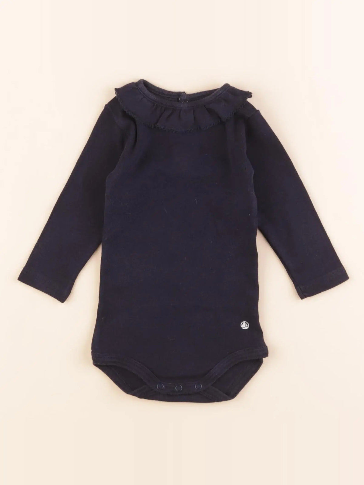 Petit Bateau - body à col bleu - 6 mois