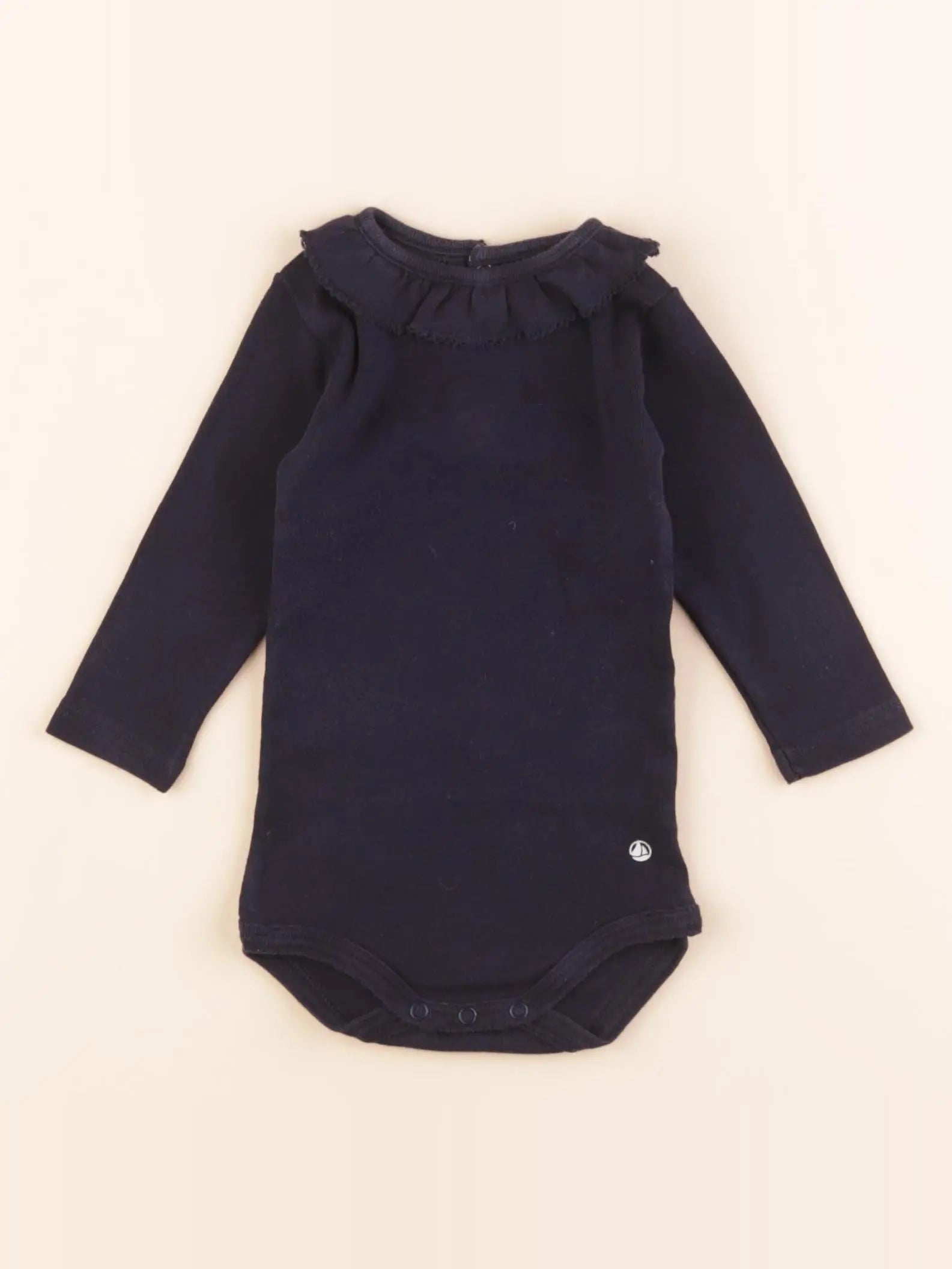 Petit Bateau - body à col bleu - 6 mois