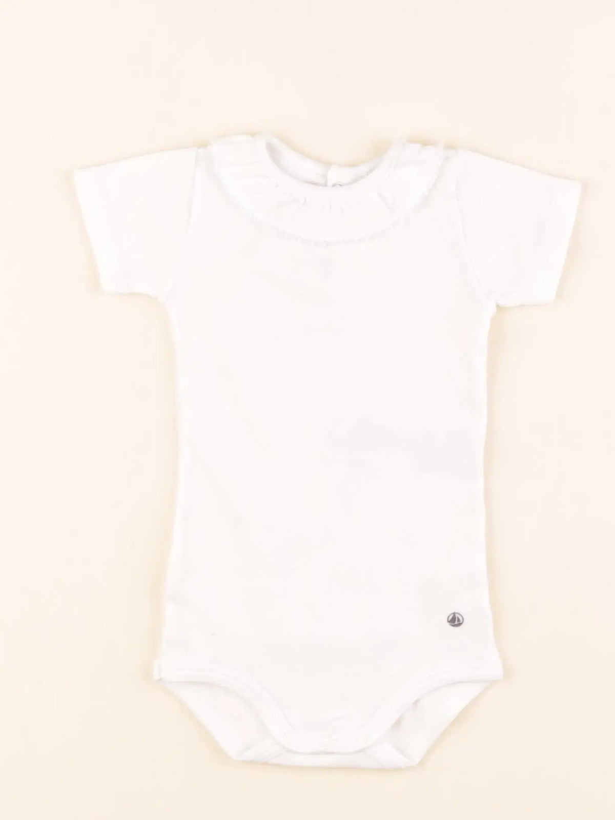 Petit Bateau - body à col blanc - 6 mois