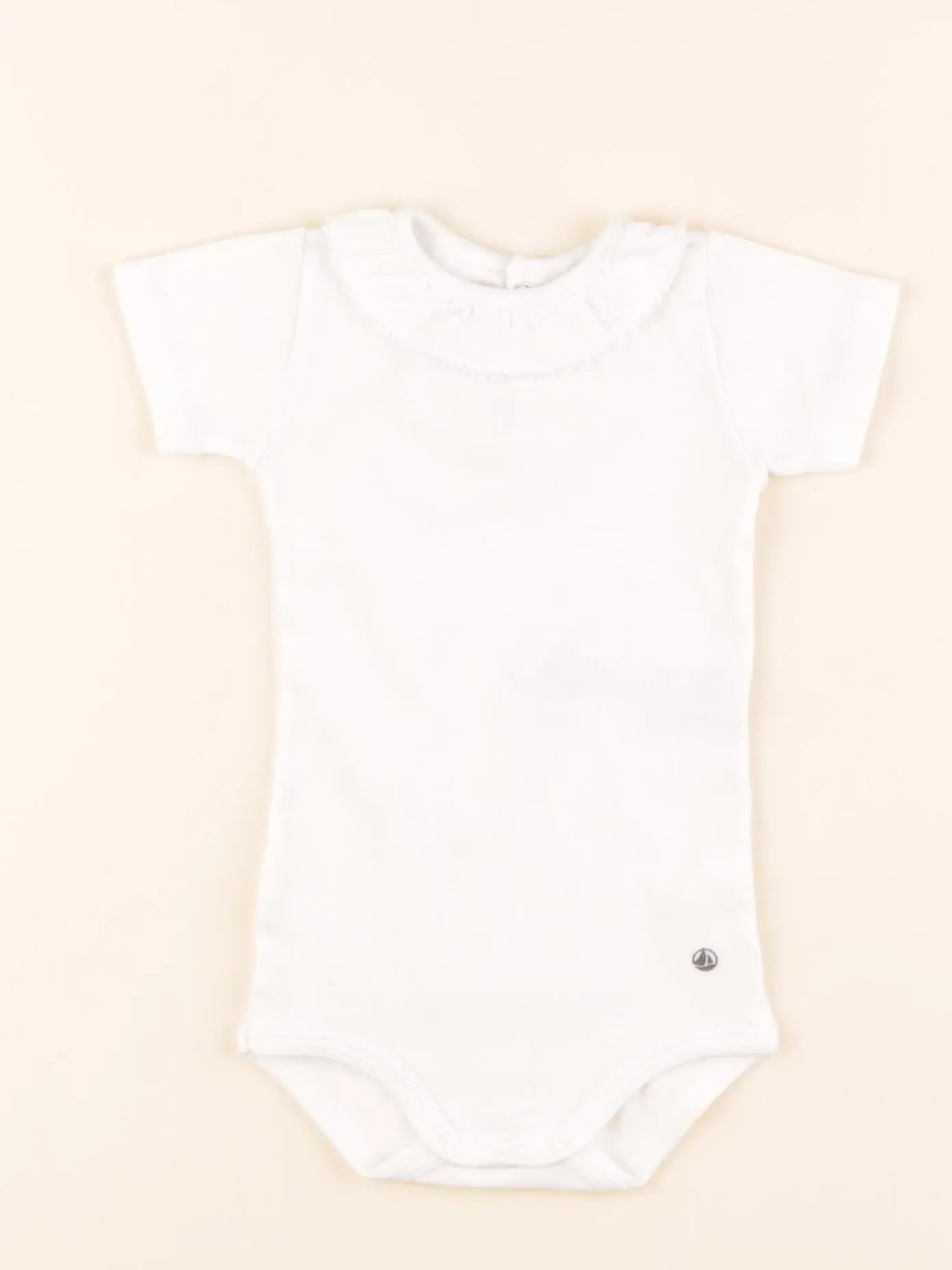 Petit Bateau - body à col blanc - 6 mois
