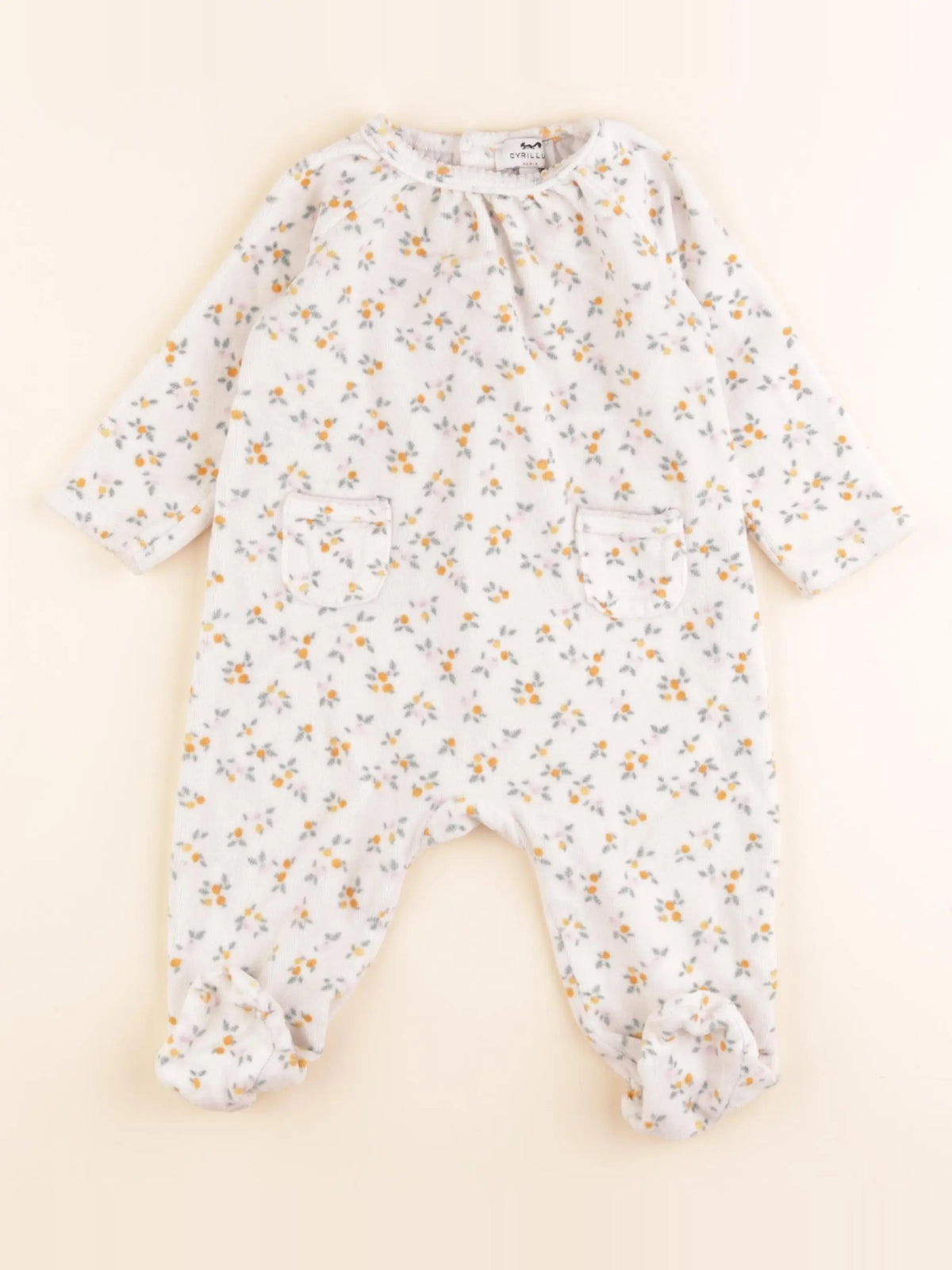 Cyrillus - pyjama velours beige - 12 mois