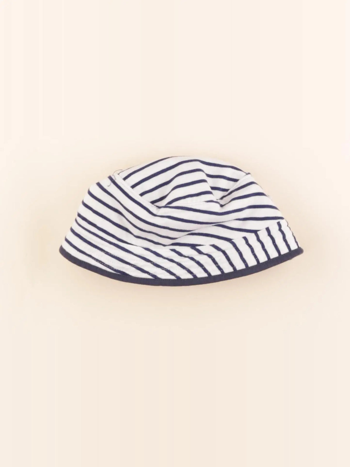 Vertbaudet - chapeau réversible bleu, blanc - 12 mois