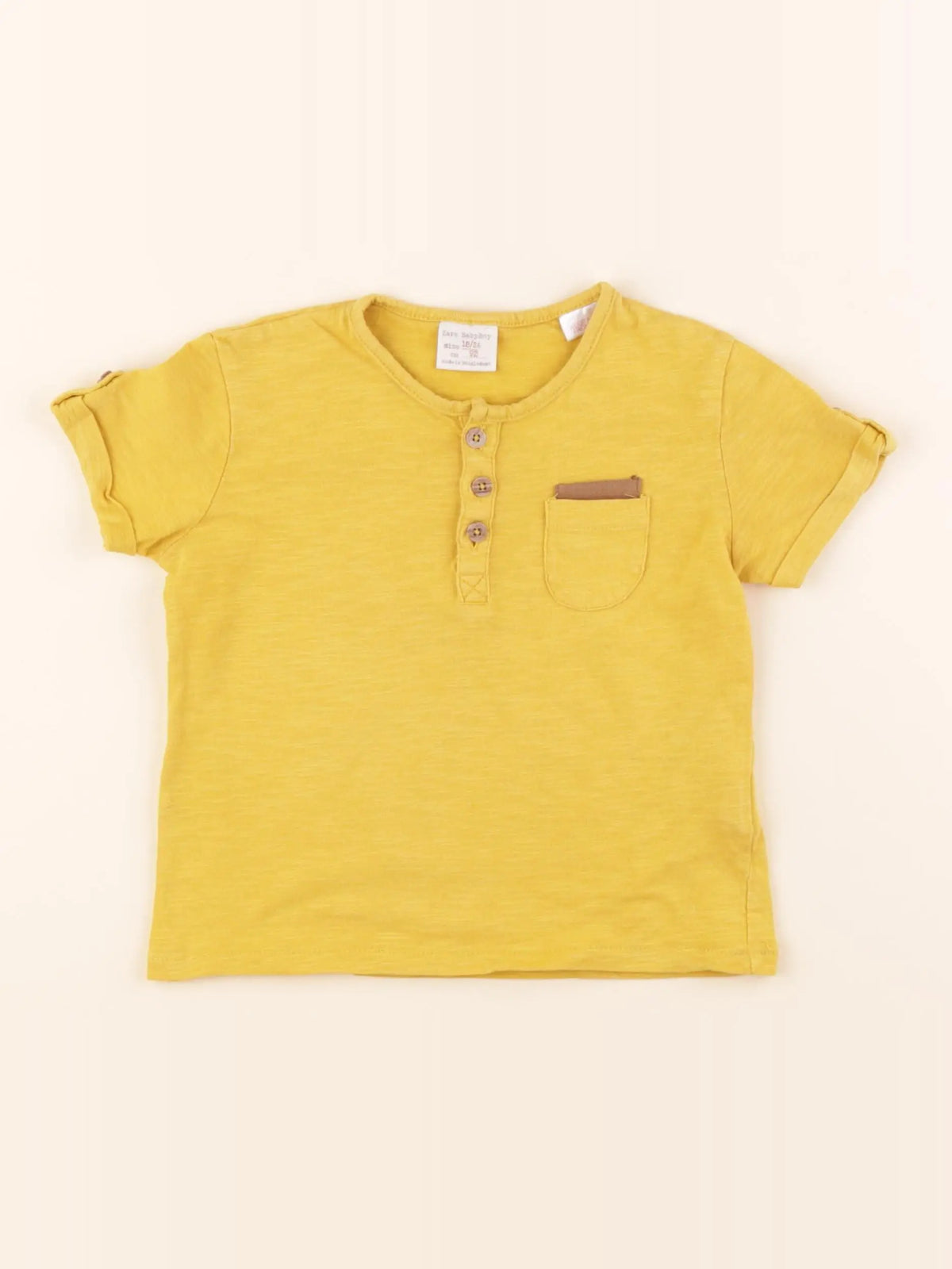 Zara - tee-shirt jaune - 18/24 mois