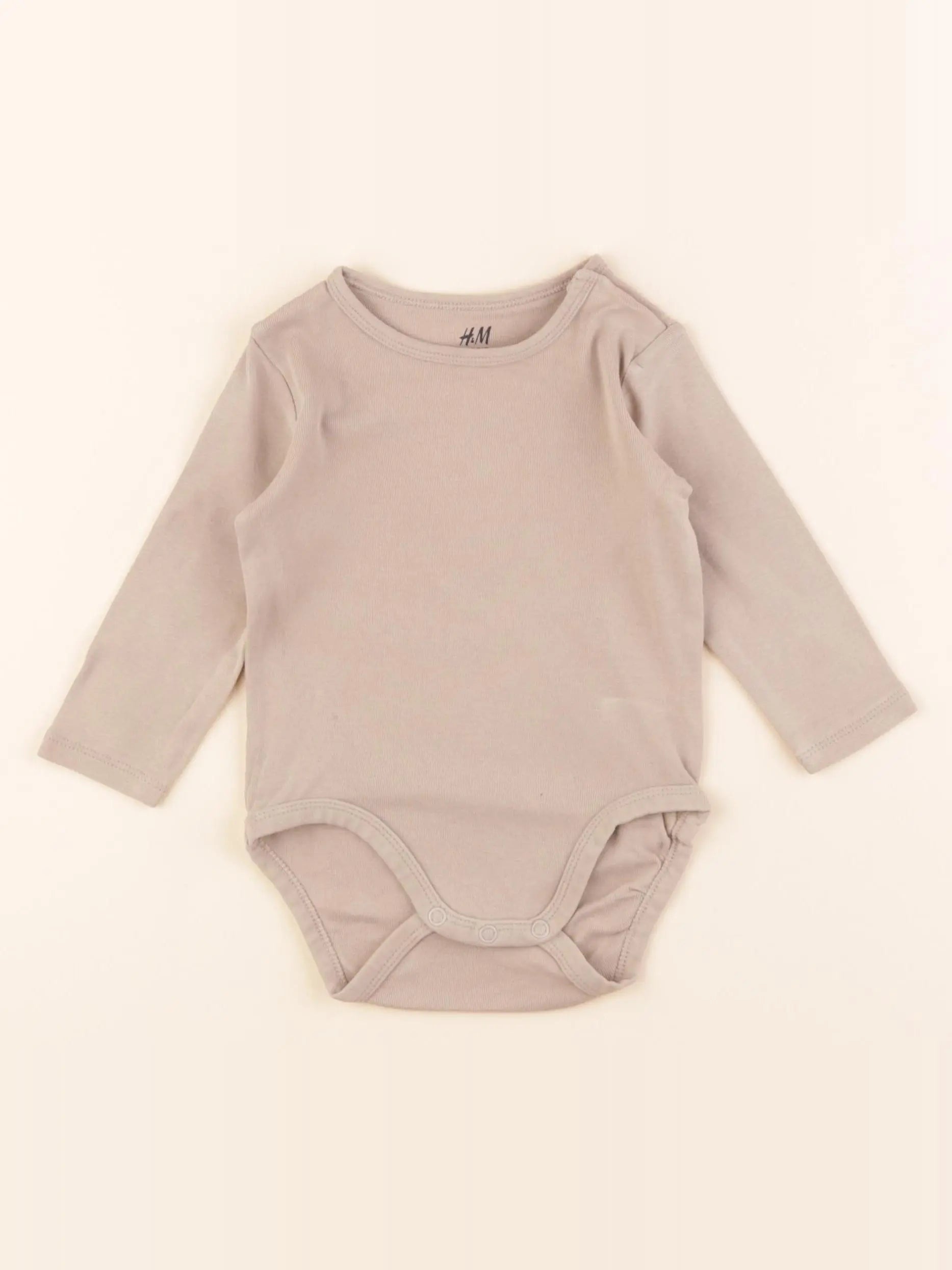 H&M - body marron - 6/9 mois