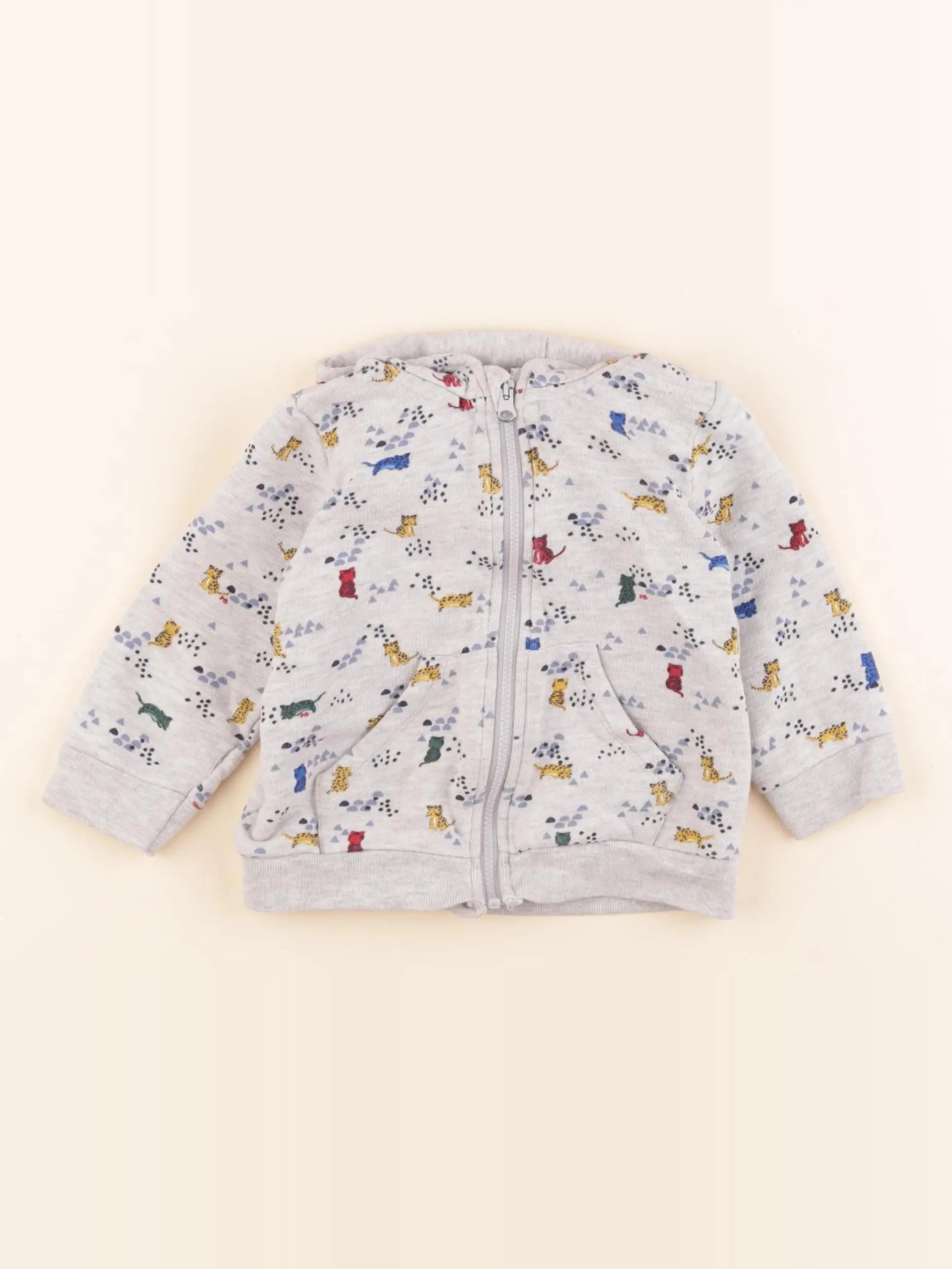 Petit Bateau - sweat gris - 18 mois