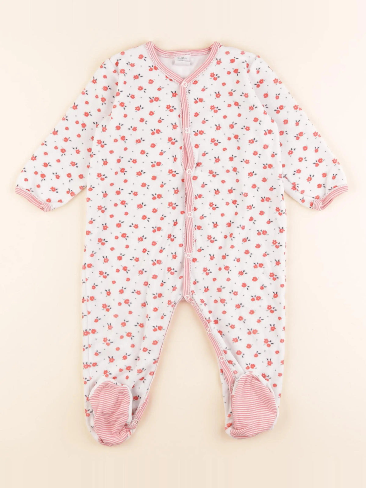 Petit Bateau - pyjama velours multicolore - 18 mois