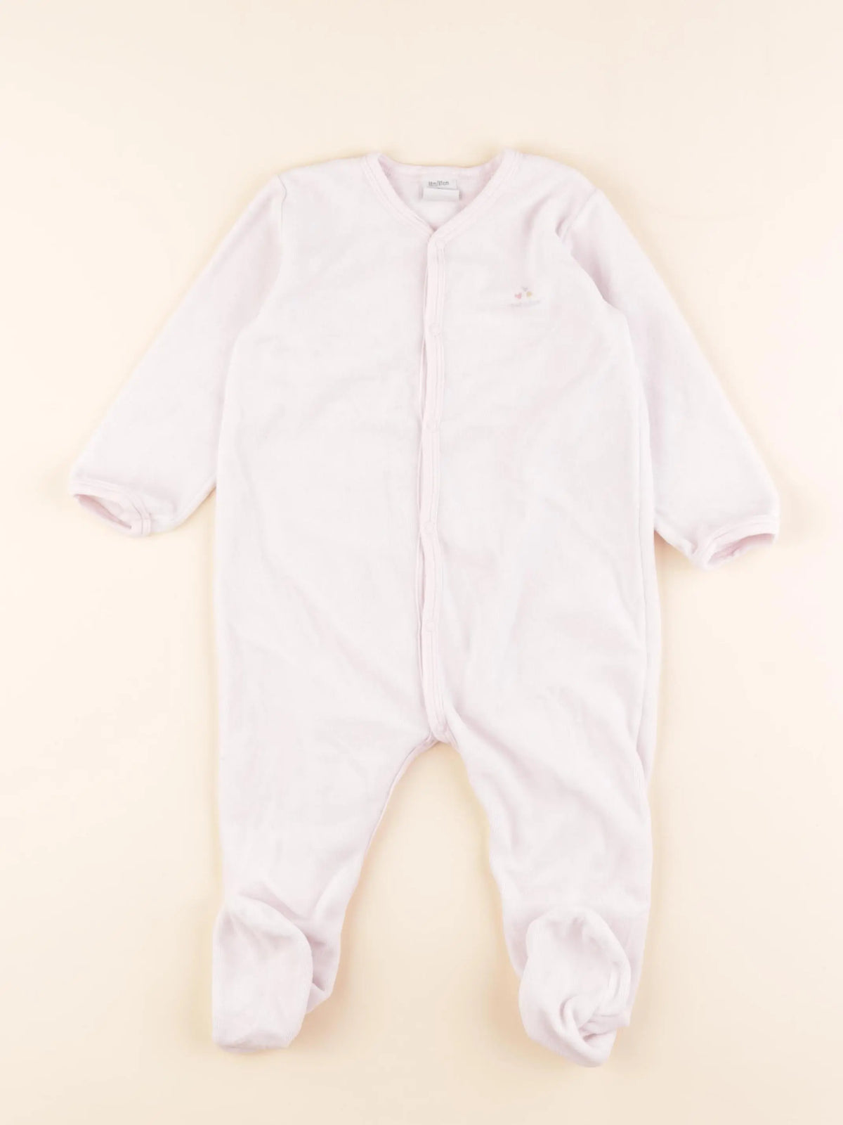 Petit Bateau - pyjama velours rose - 18 mois
