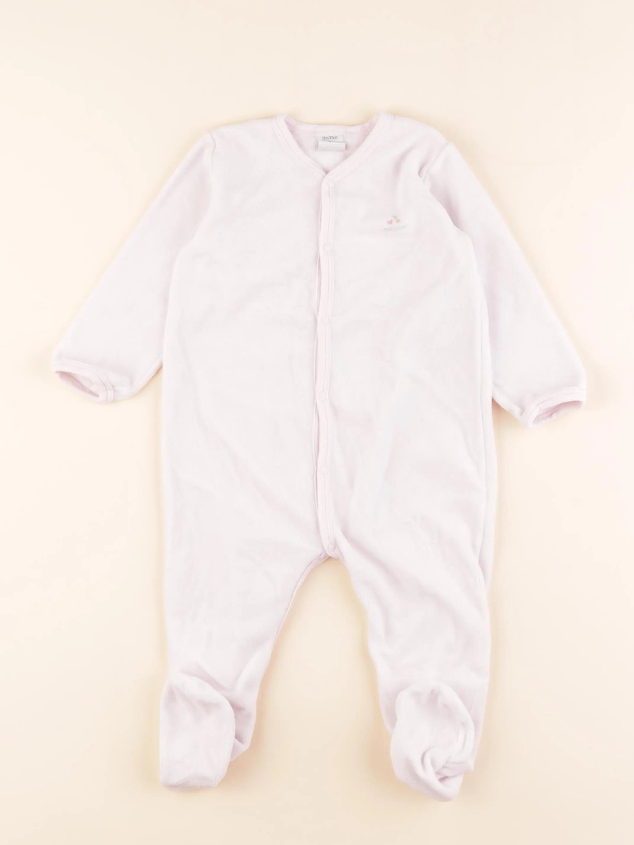 Petit Bateau - pyjama velours rose - 18 mois